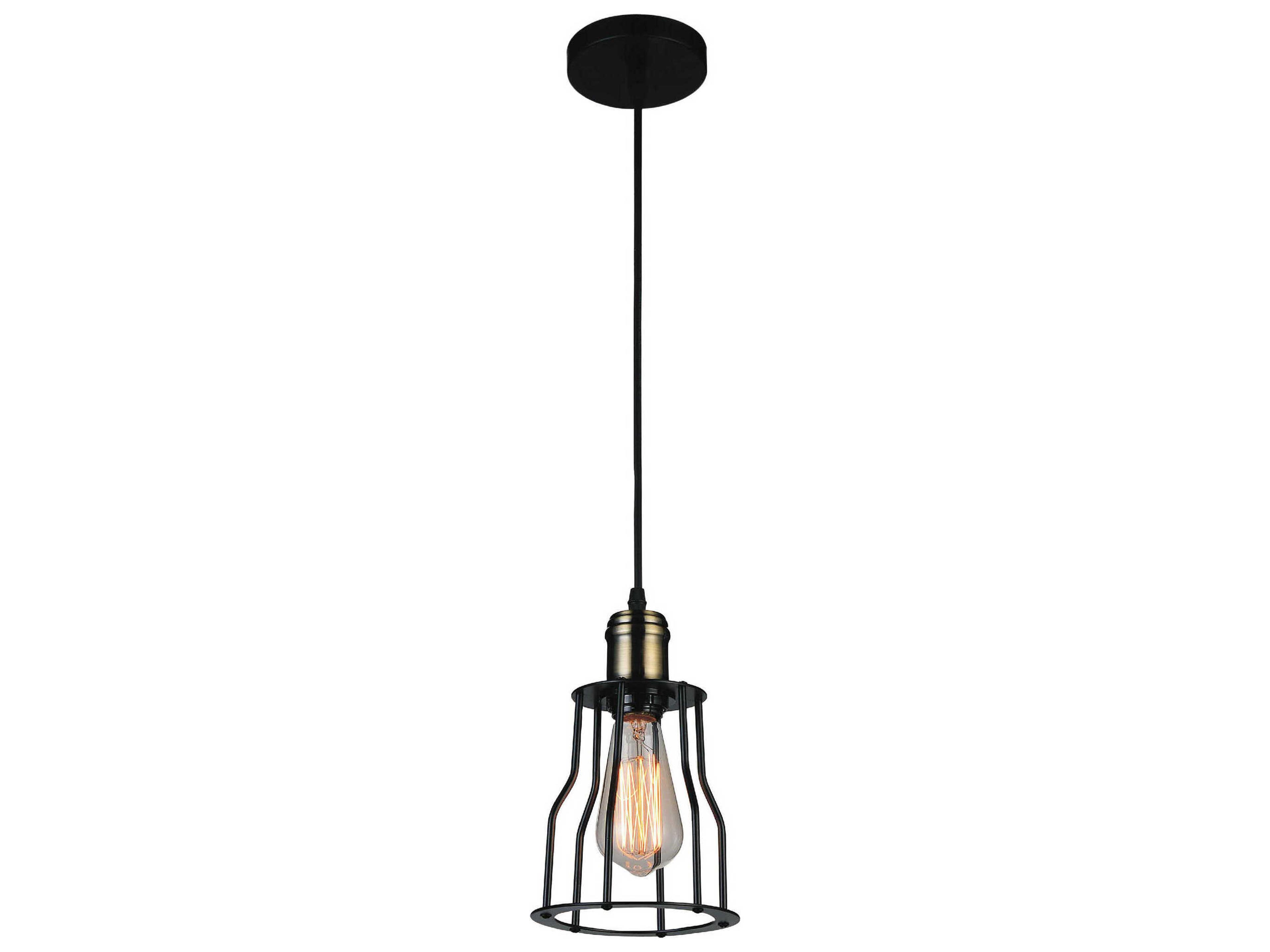 CWI Lighting Graham 1-Light Black Mini Pendant