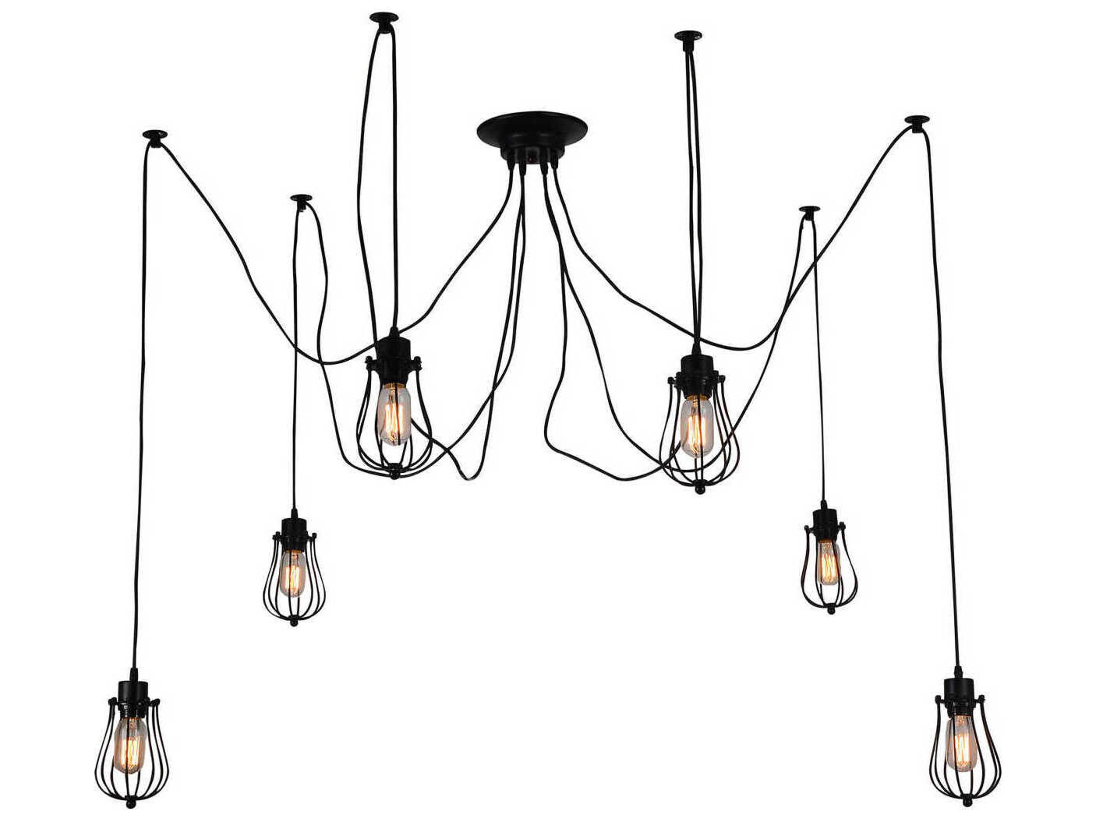 CWI Lighting Tomaso 6-Light Black Pendant