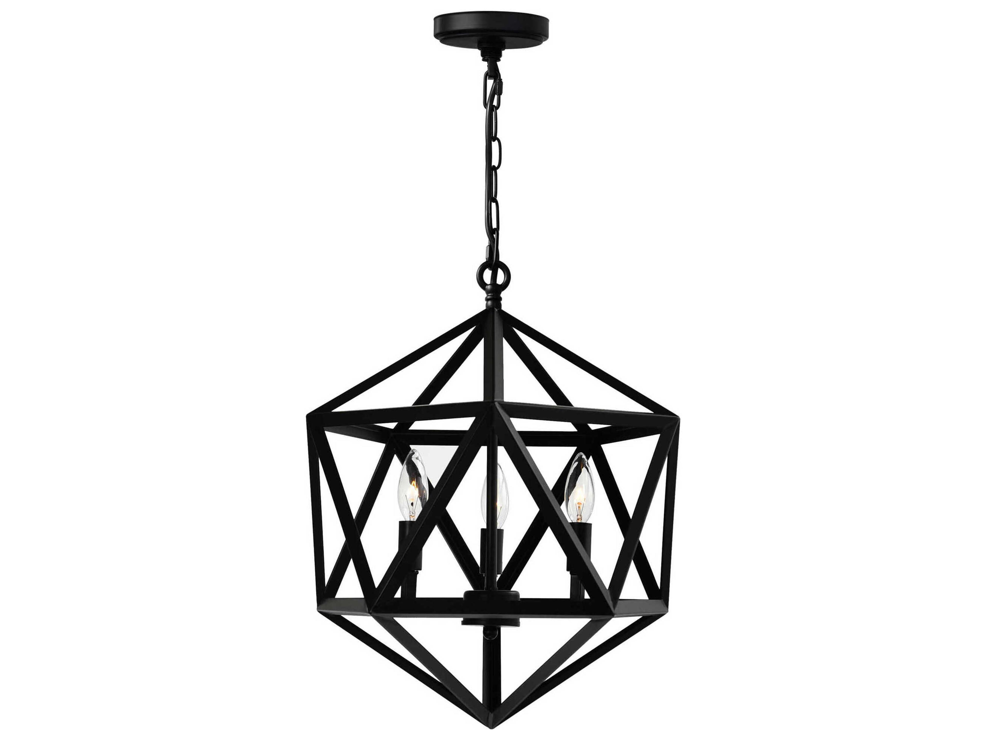 CWI Lighting Amazon 3-Light Black Geometric Pendant