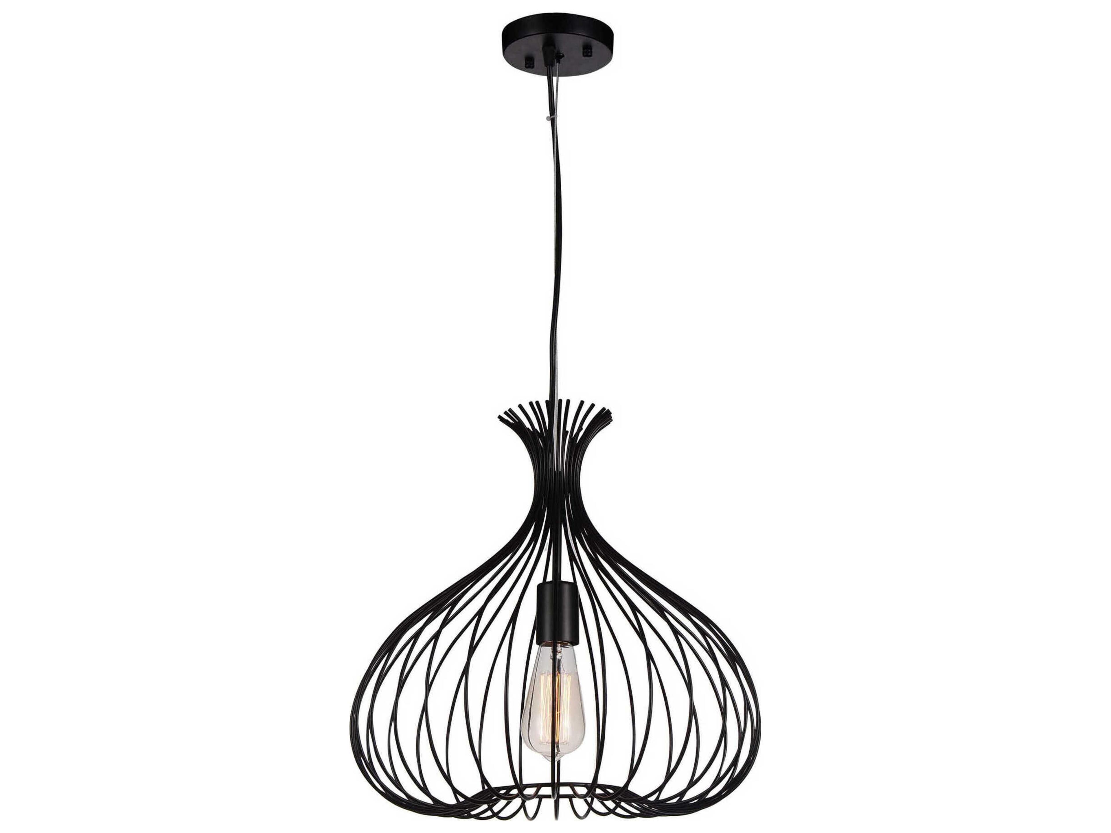 CWI Lighting Darleen 1-Light Black Pendant