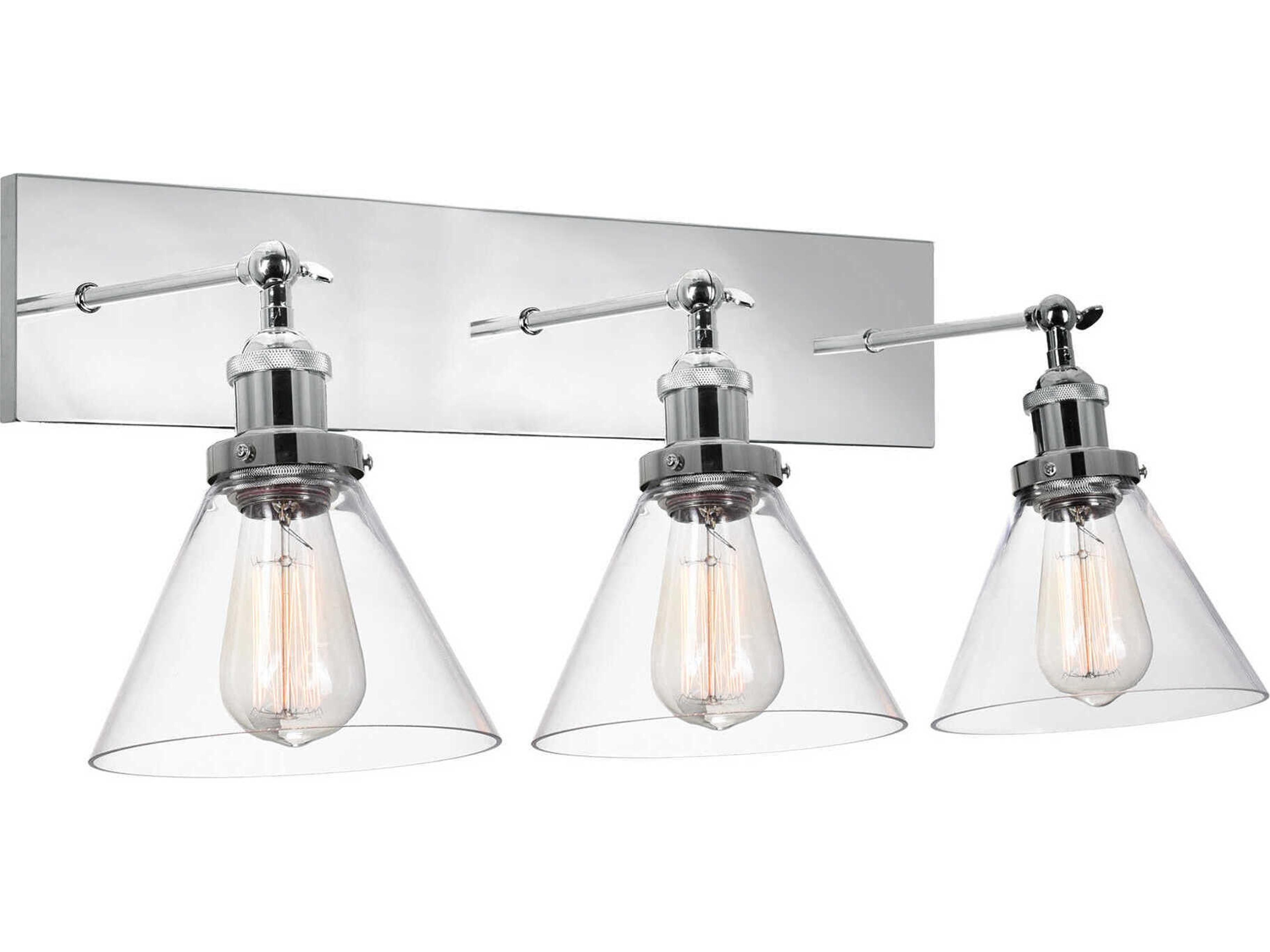 CWI Lighting Eustis 3-Light Polished Nickel Vanity Light