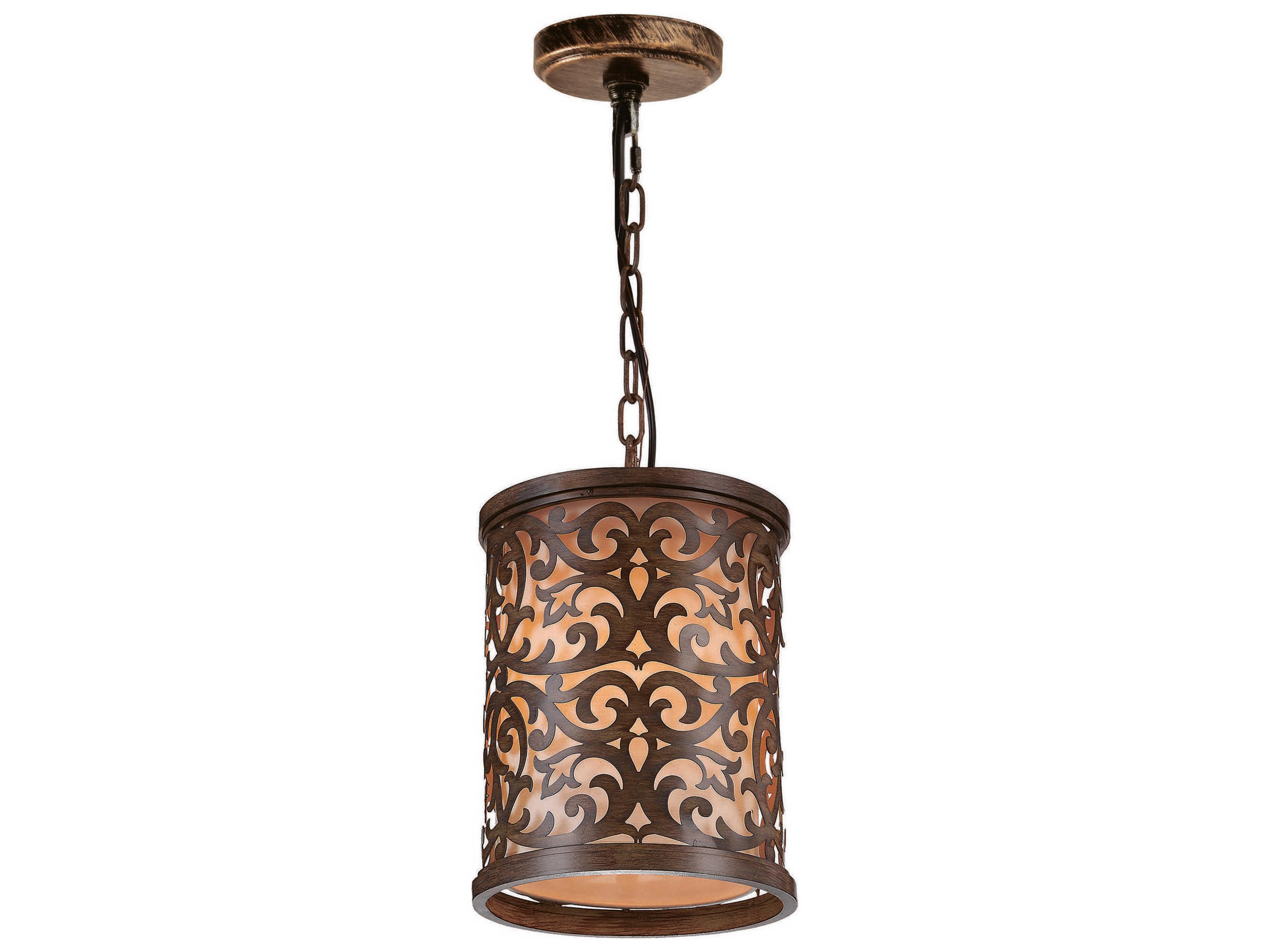 CWI Lighting Nicole 1-Light Brushed Chocolate Brown Traditional Drum Mini Pendant