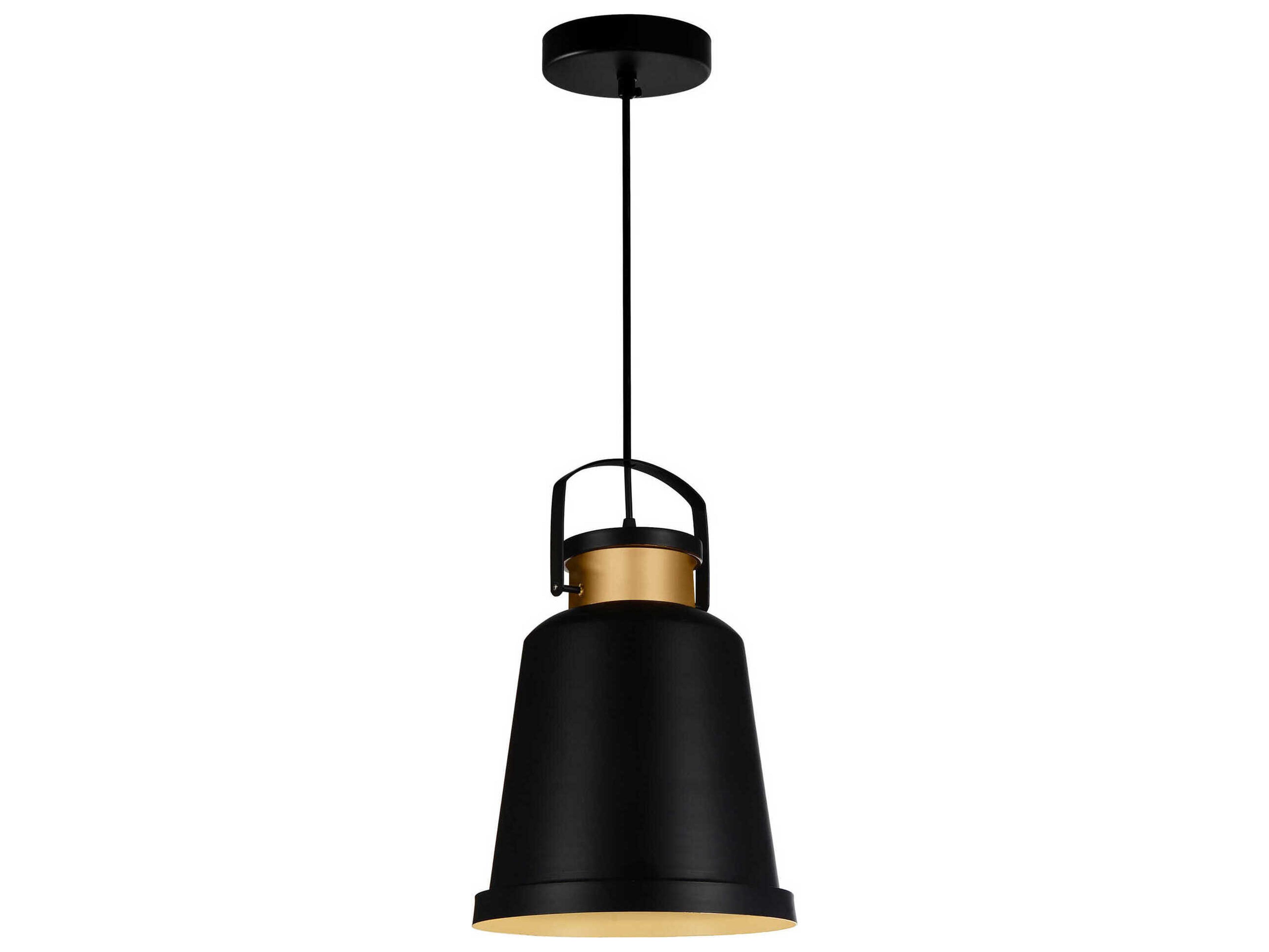 CWI Lighting Elisa 1-Light Black Bell Mini Pendant