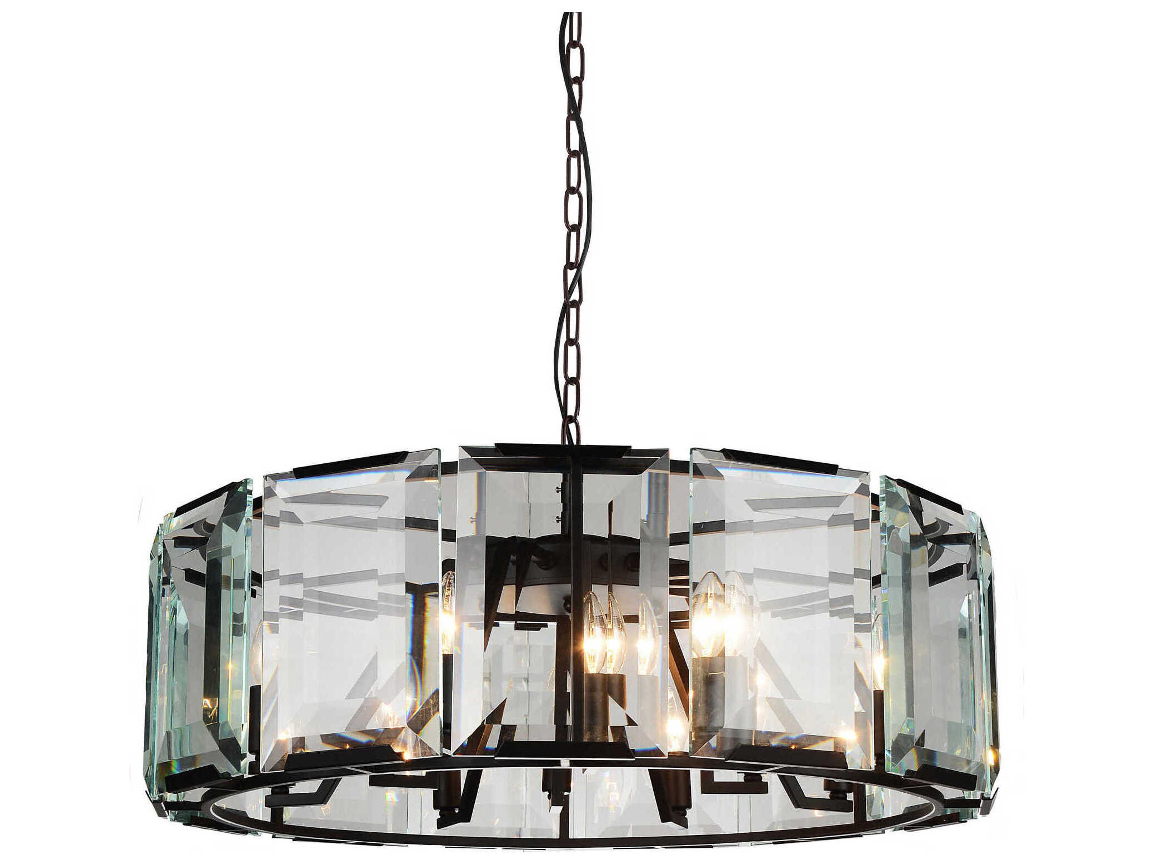 CWI Lighting Jacquet 18-Light Black Drum Chandelier
