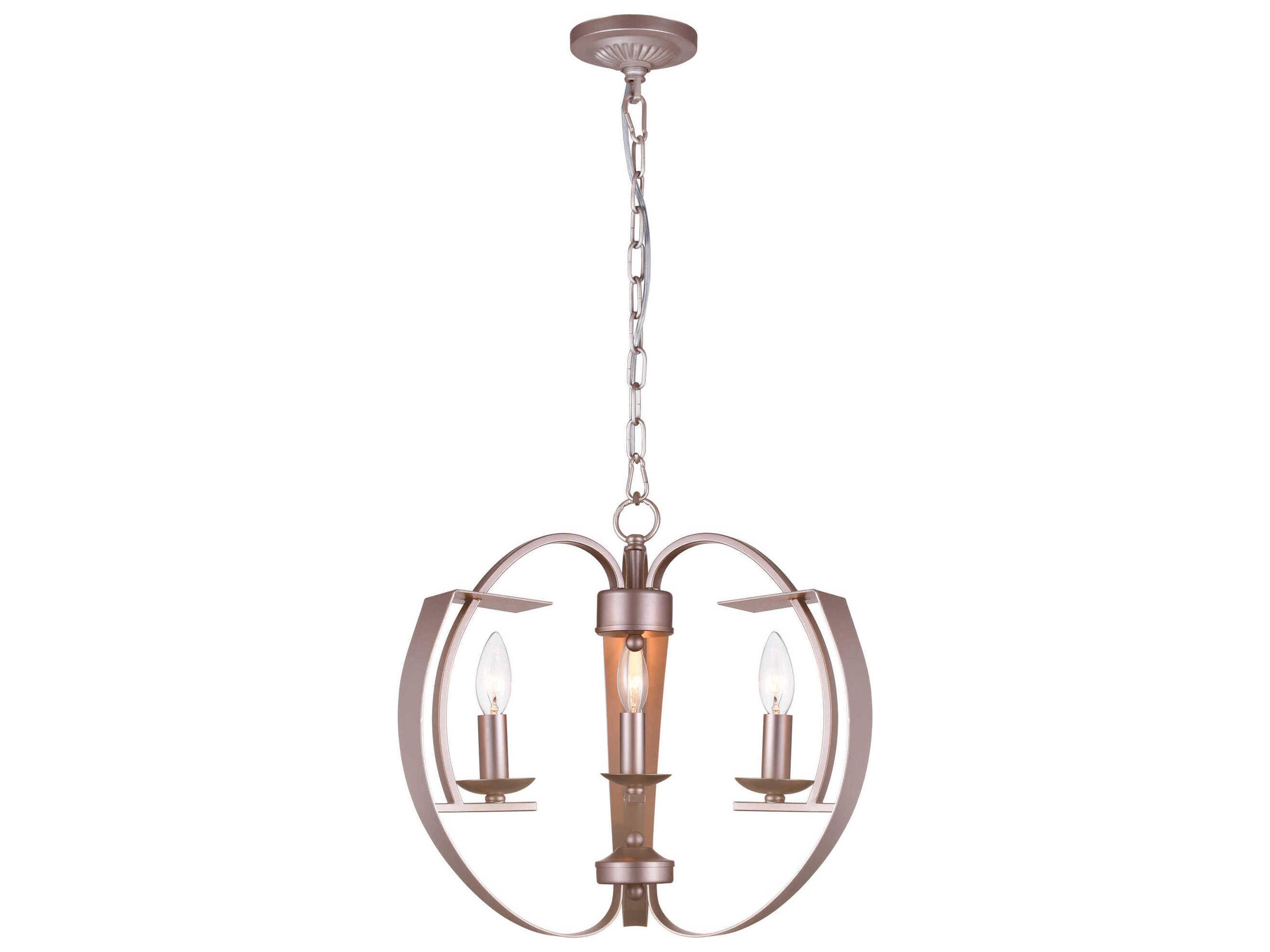 CWI Lighting Verbena 3-Light Pewter Chandelier