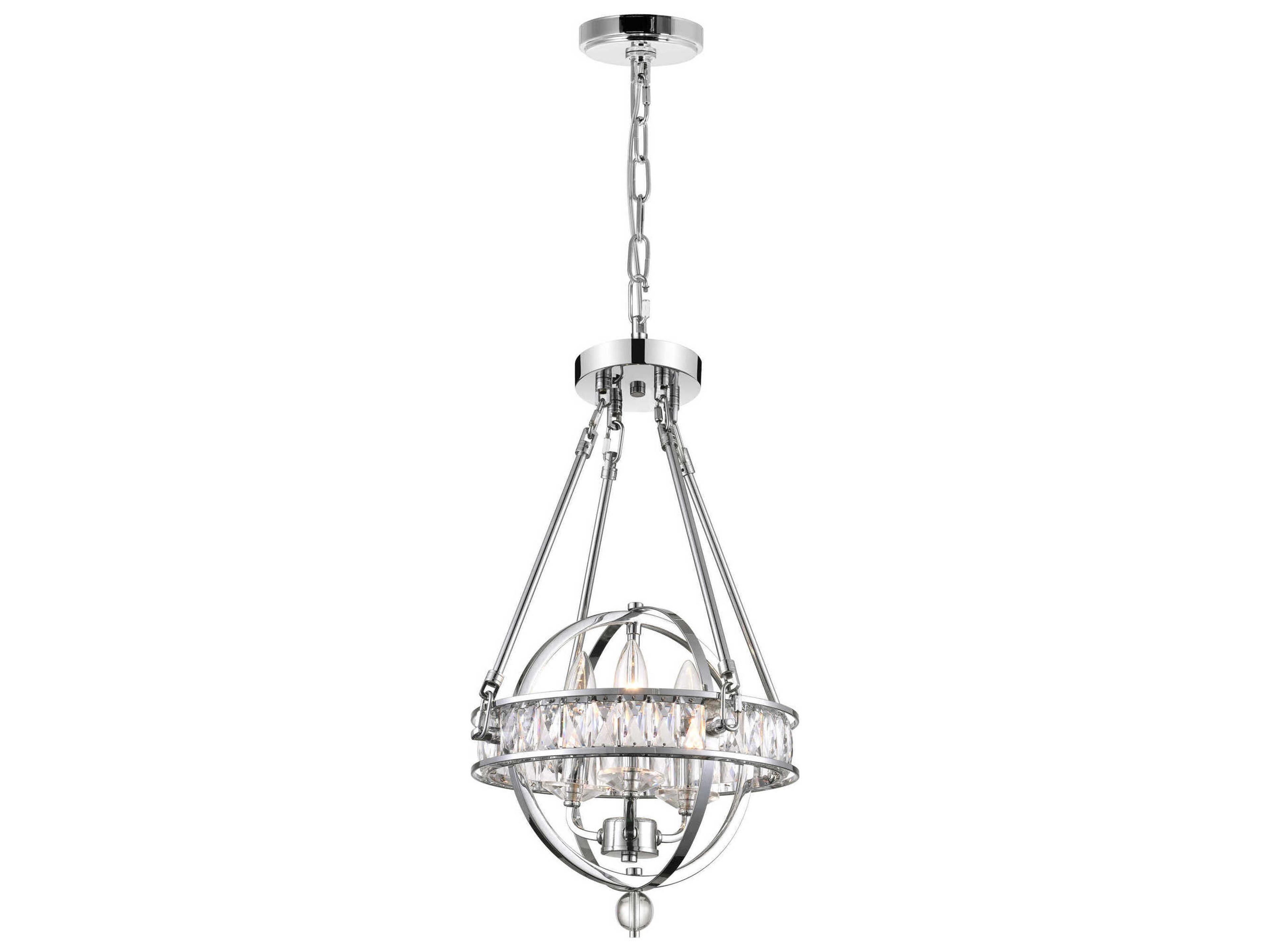 CWI Lighting Arkansas 3-Light Chrome Traditional Globe Chandelier