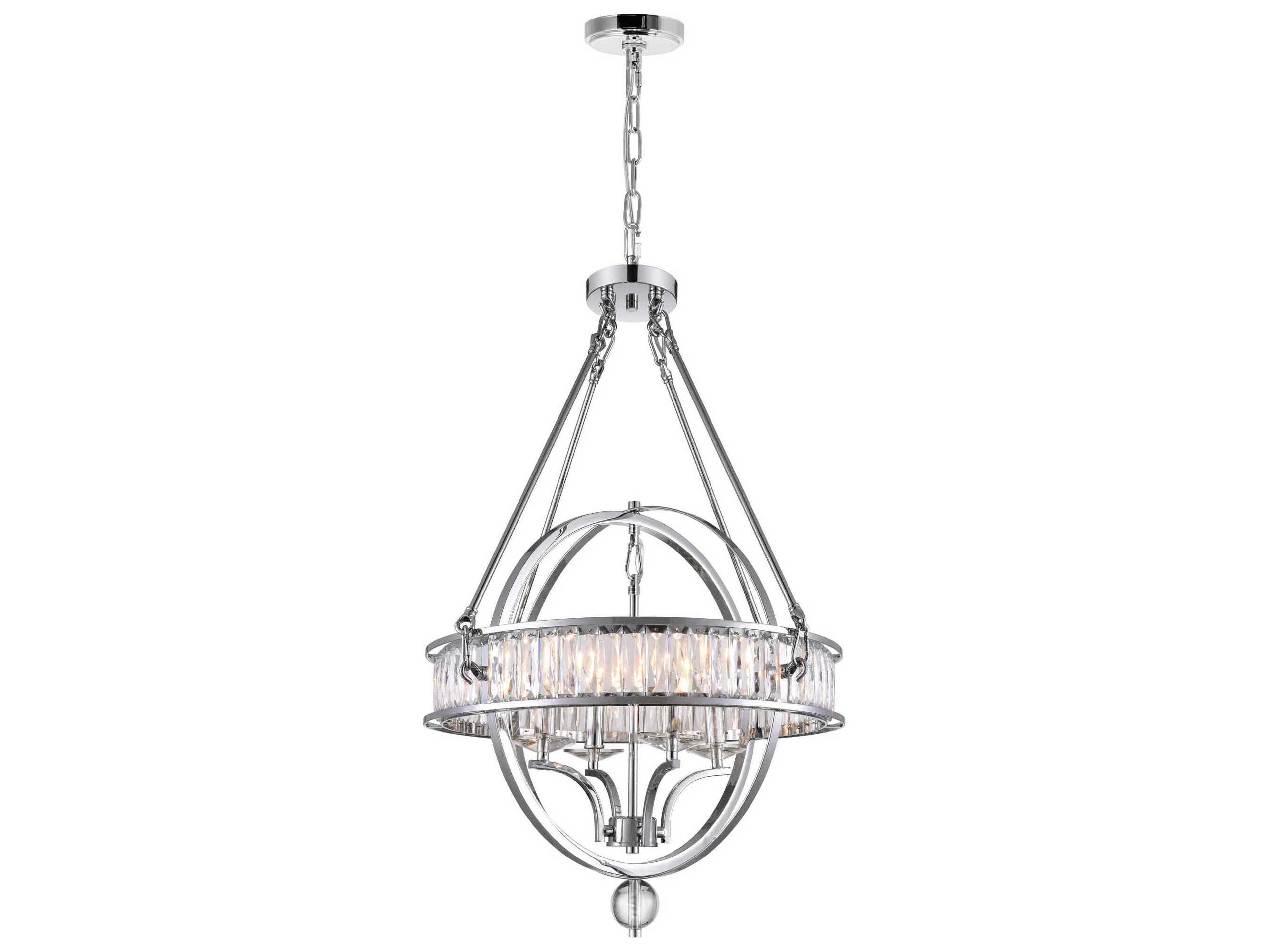 CWI Lighting Arkansas 4-Light Chrome Traditional Globe Chandelier