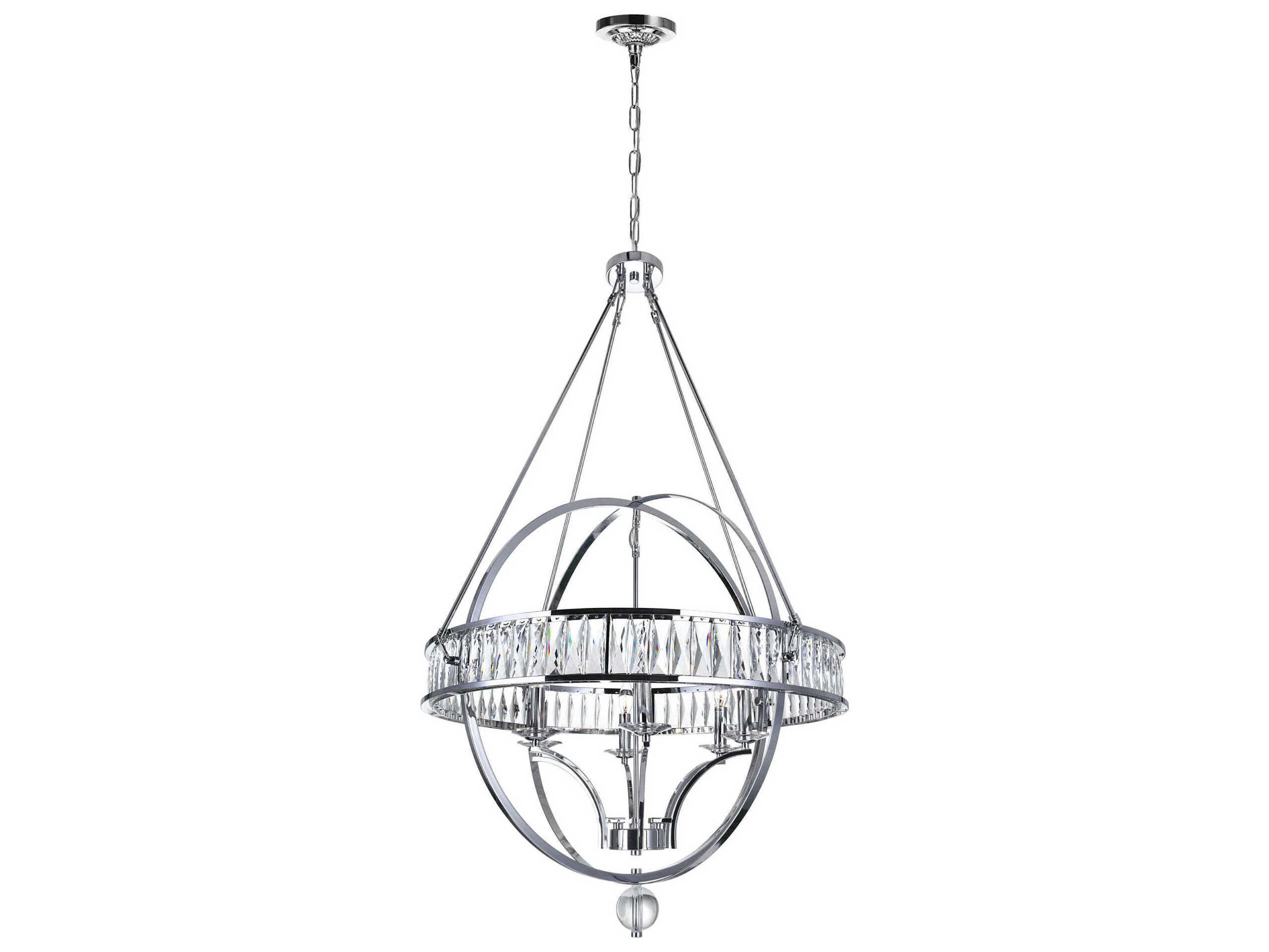 CWI Lighting Arkansas 6-Light Chrome Traditional Globe Chandelier