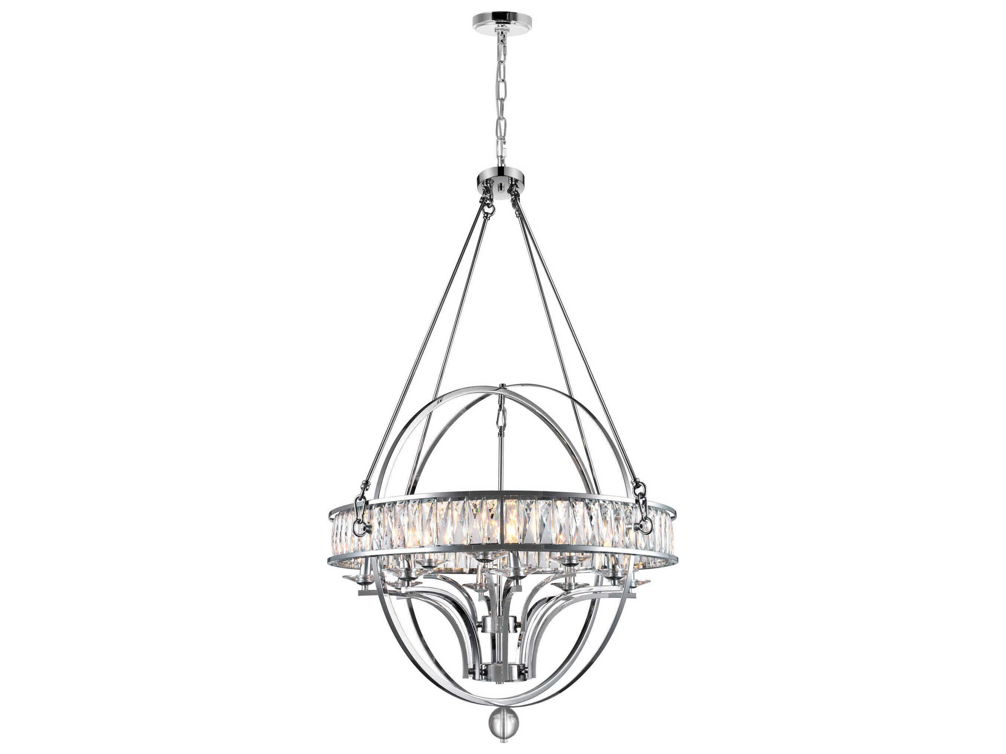 CWI Lighting Arkansas 12-Light Chrome Traditional Globe Chandelier