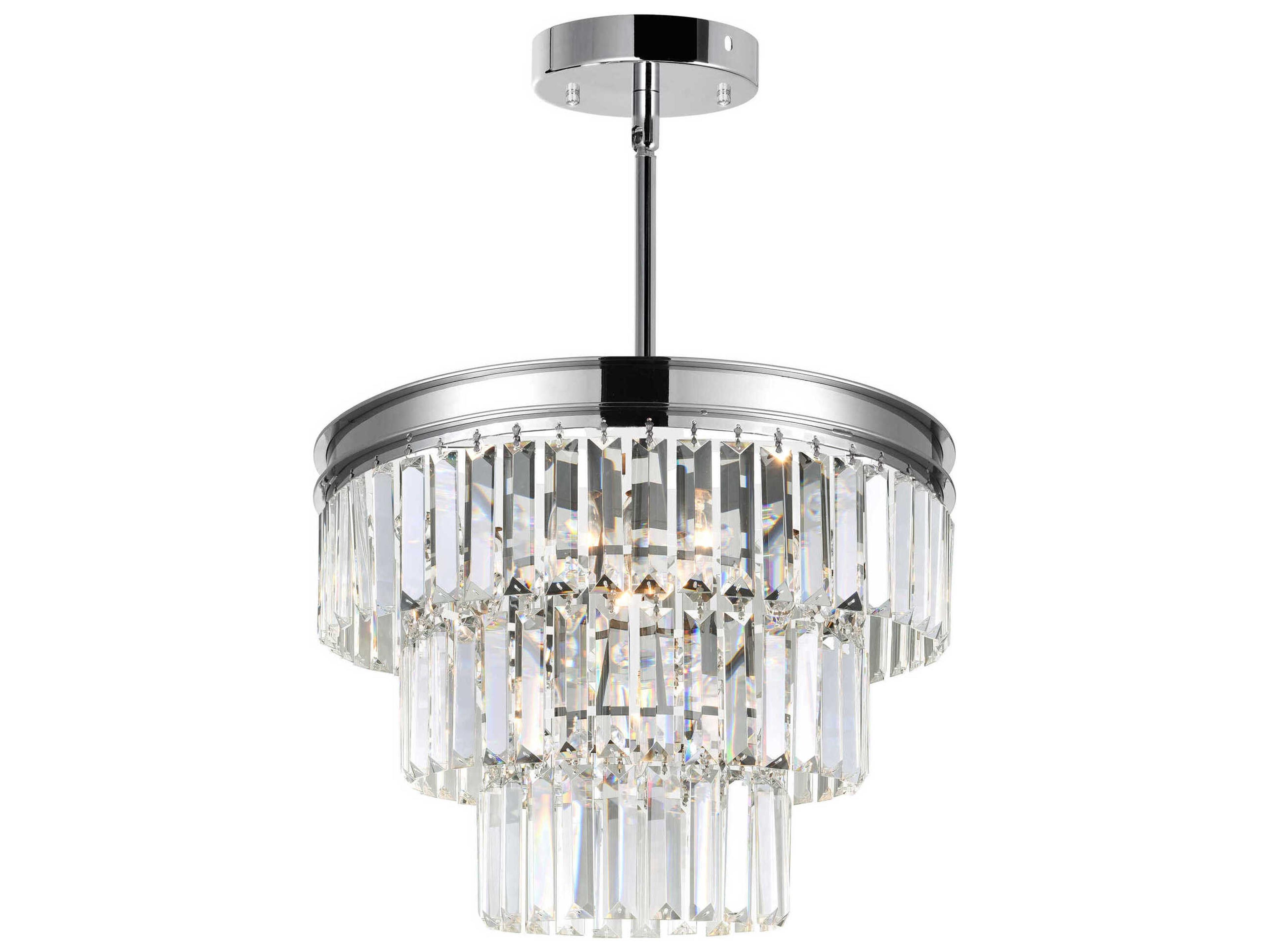 CWI Lighting Weiss 5-Light Chrome Tiered Chandelier