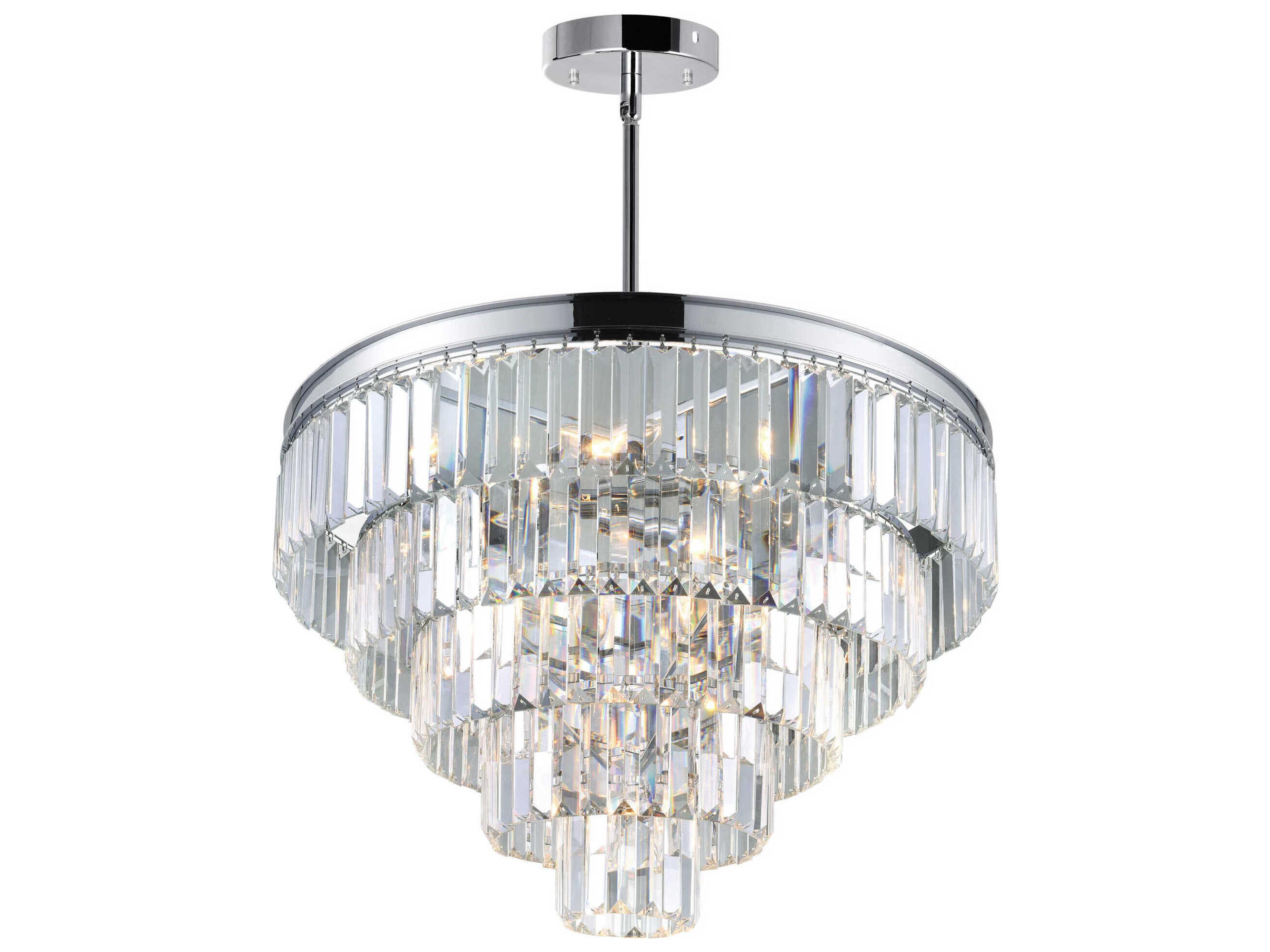 CWI Lighting Weiss 12-Light Chrome Tiered Chandelier