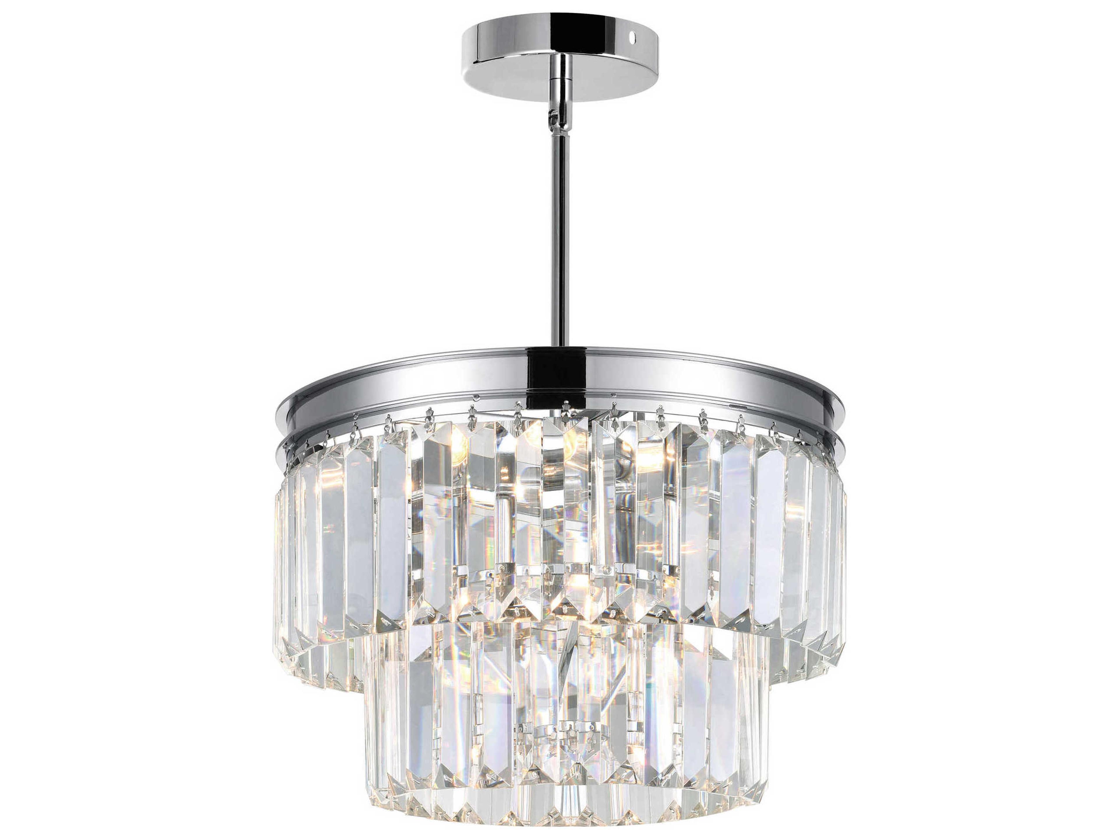 CWI Lighting Weiss 4-Light Chrome Tiered Chandelier