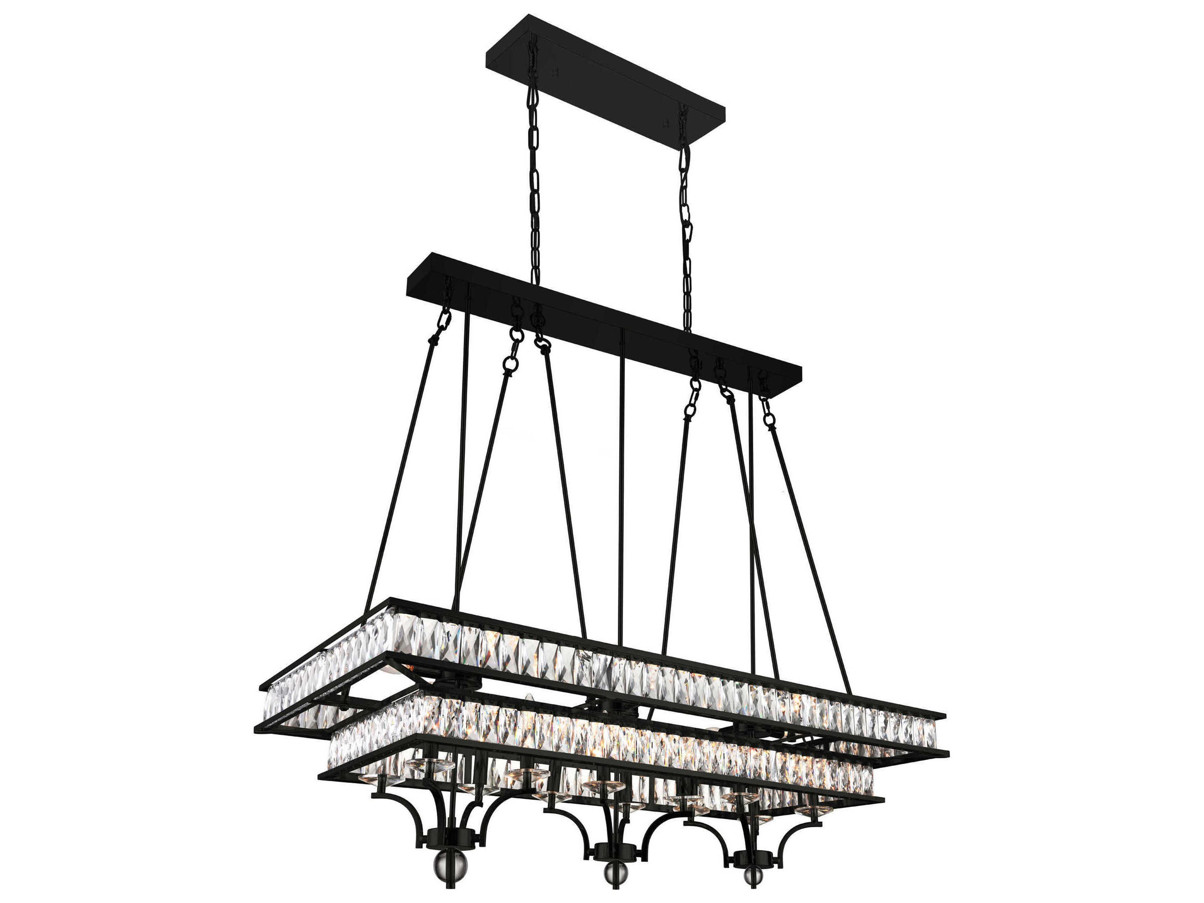 CWI Lighting Shalia 20-Light Black Island Pendant