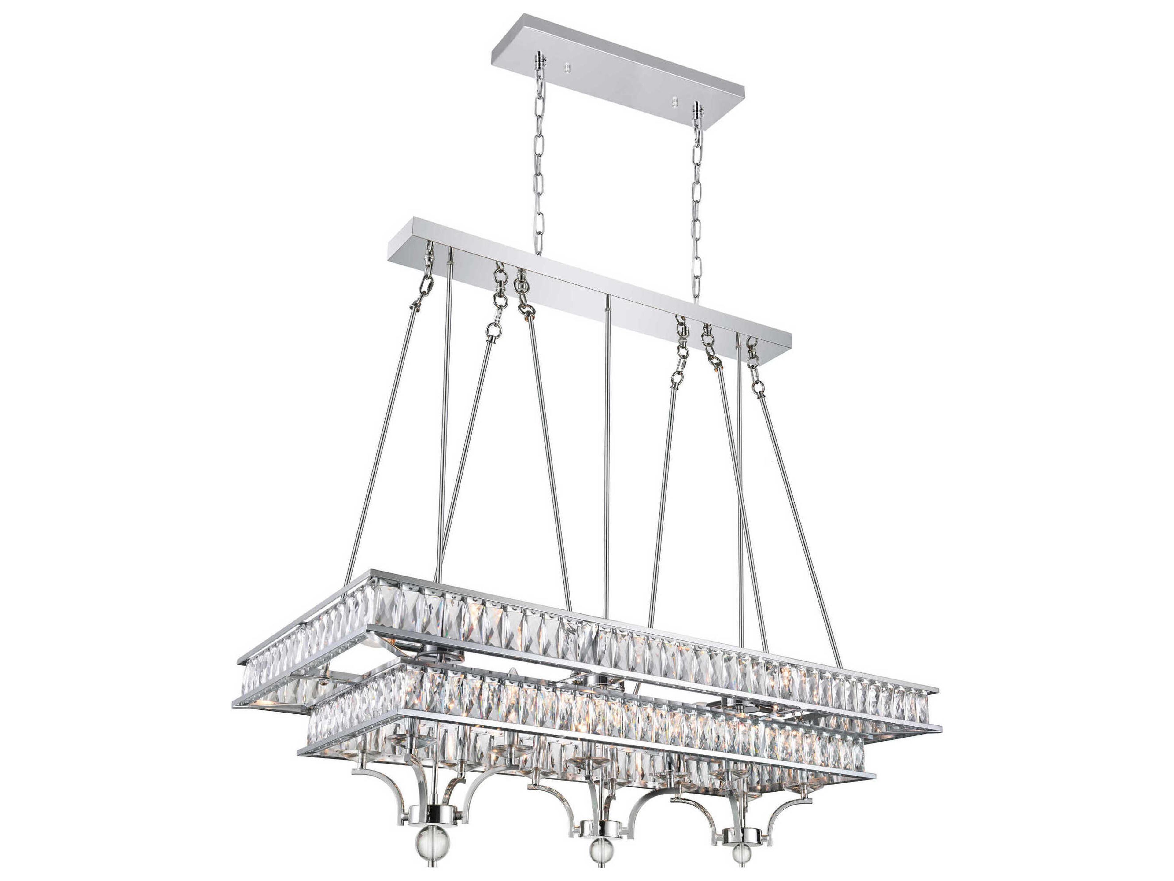 CWI Lighting Shalia 20-Light Chrome Island Pendant
