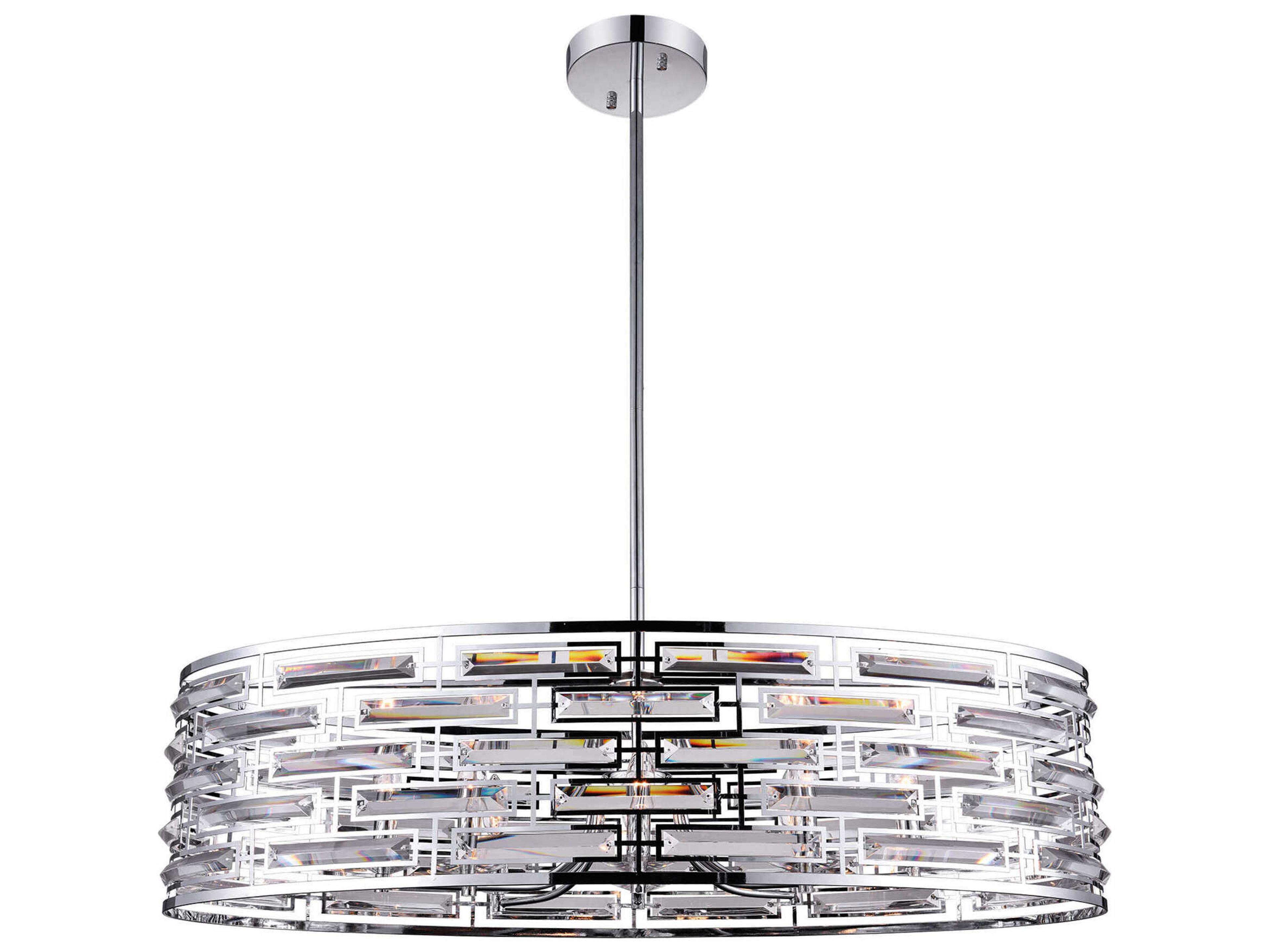 CWI Lighting Petia 8-Light Chrome Island Pendant