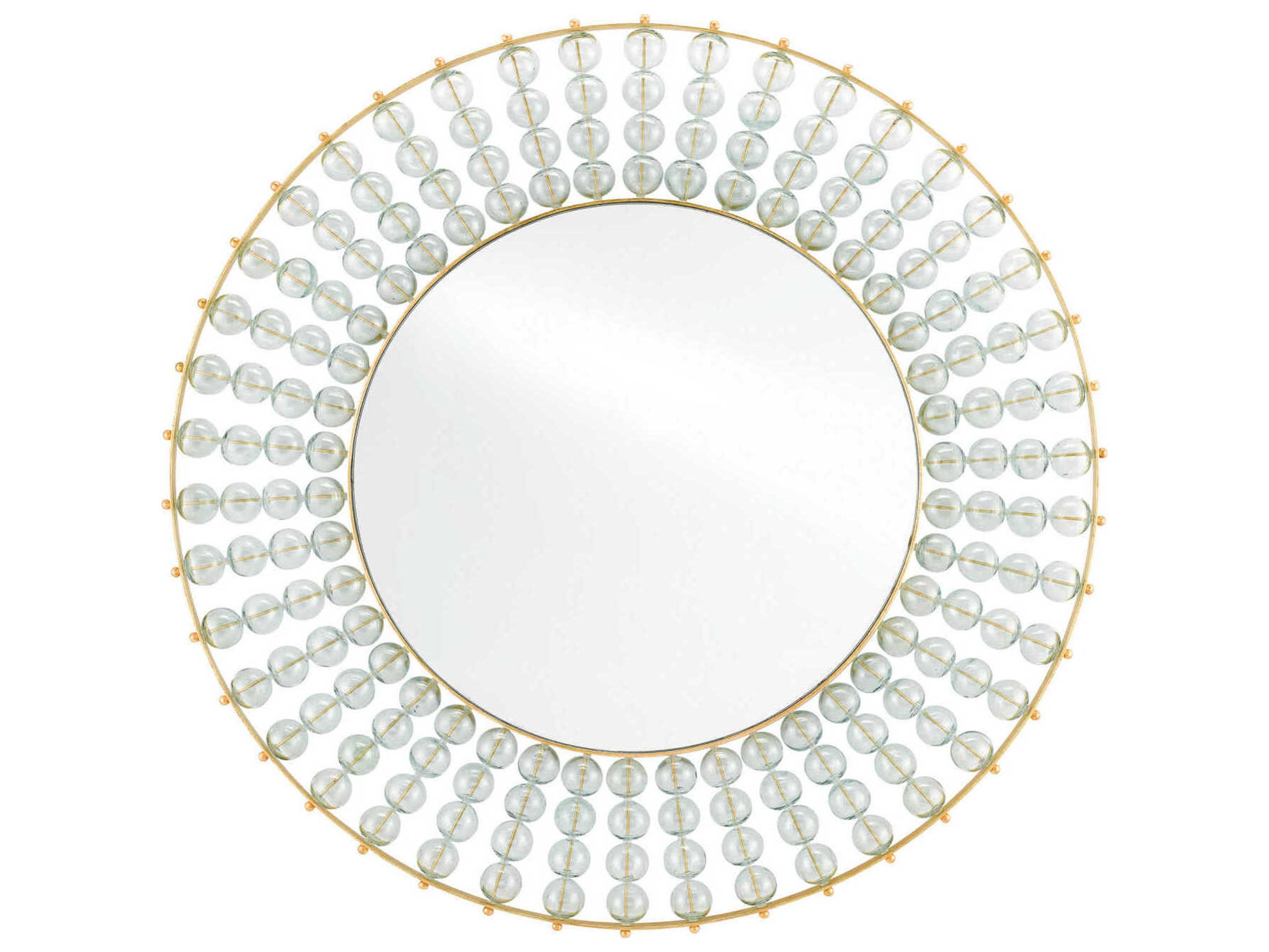 Currey & Company Calais Gold Leaf Round Wall Mirror