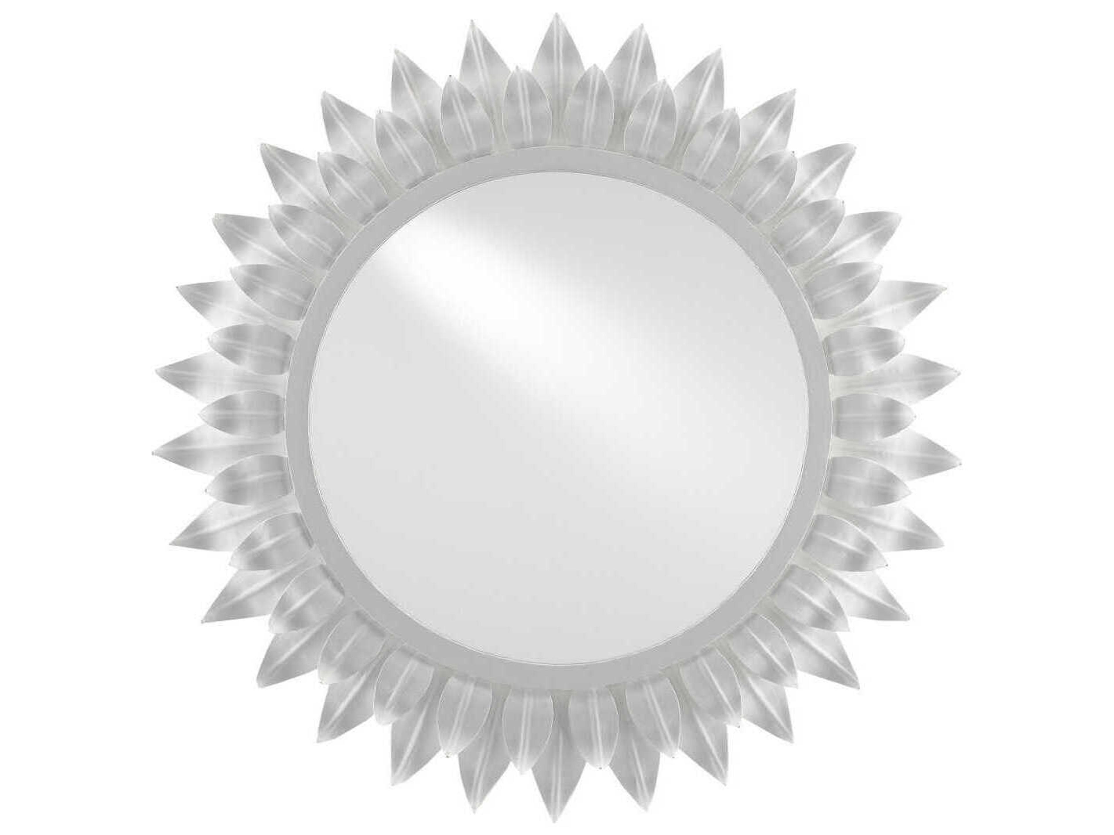 Currey & Company August White Gesso Round Wall Mirror