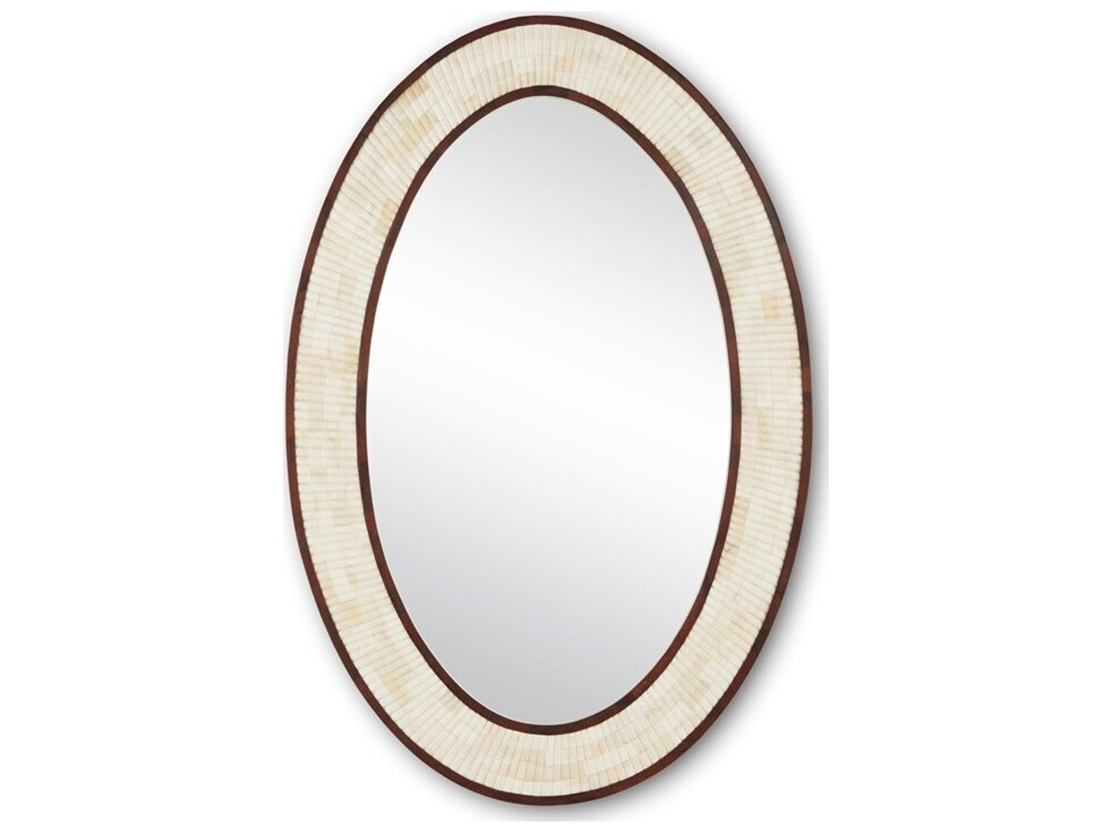 Currey & Company Andar Natural / Dark Walnut Oval Wall Mirror