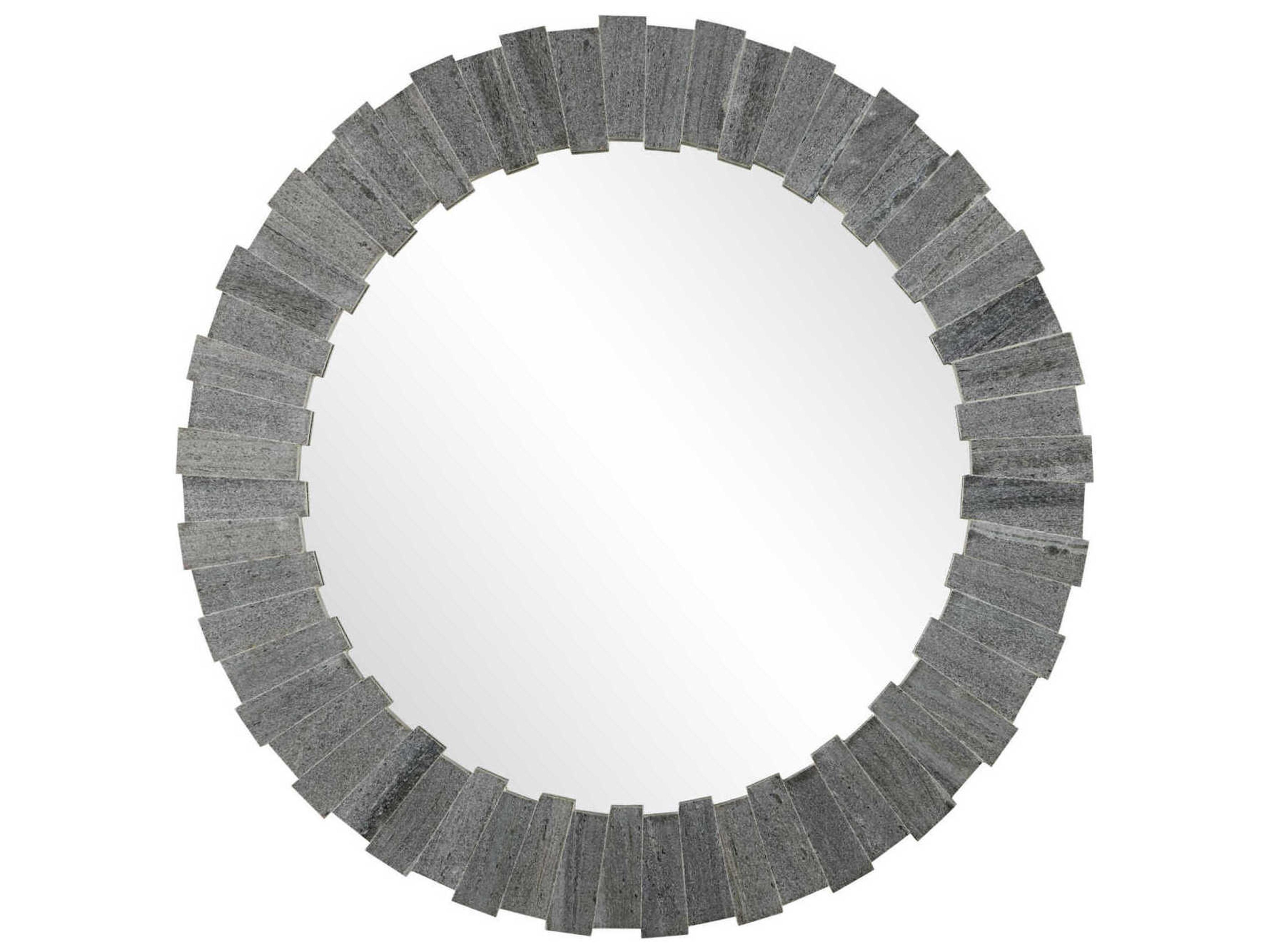 Currey & Company Dario Gray Round Wall Mirror