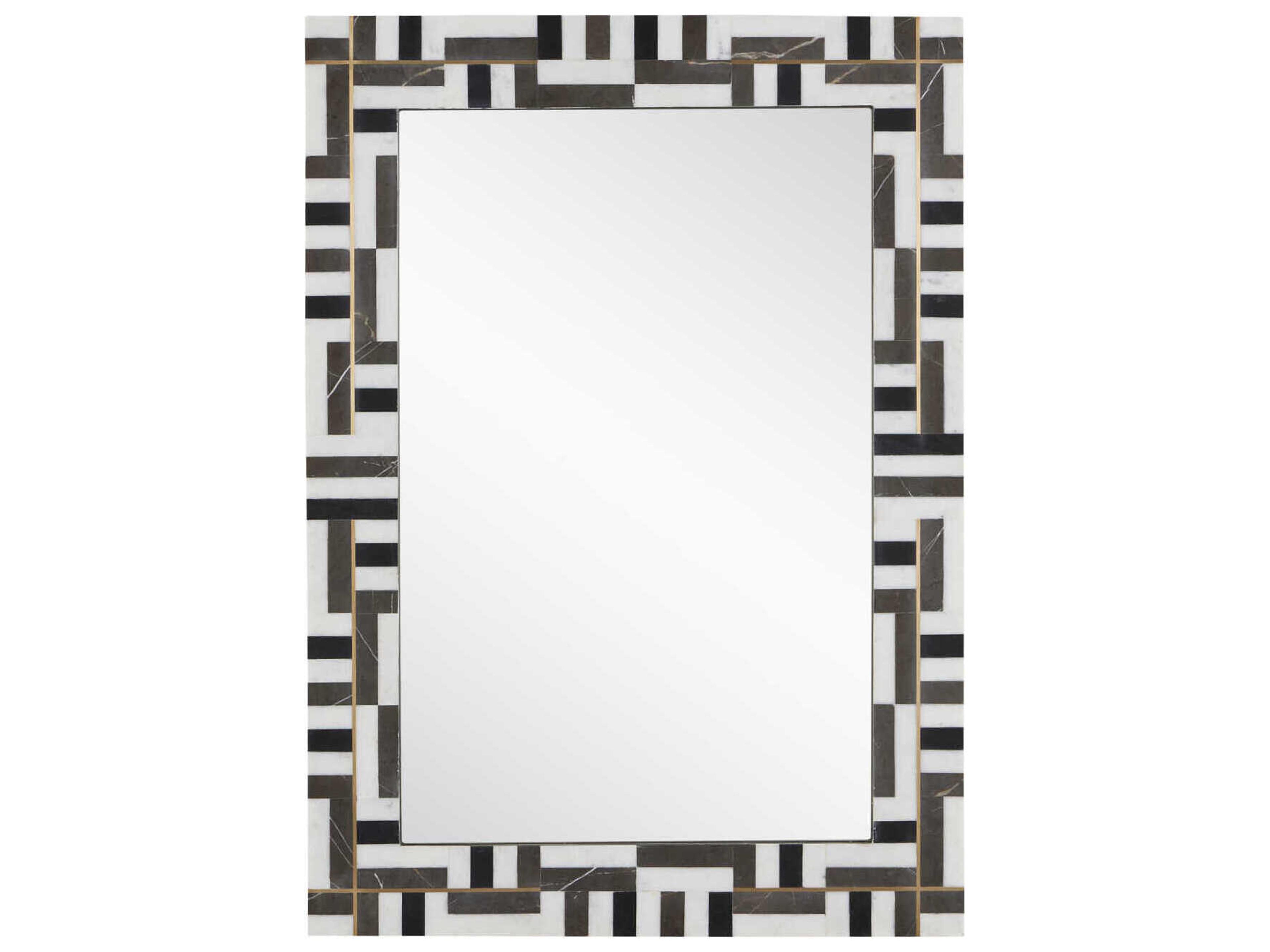 Currey & Company Gentry Natural / Brass Rectangular Wall Mirror