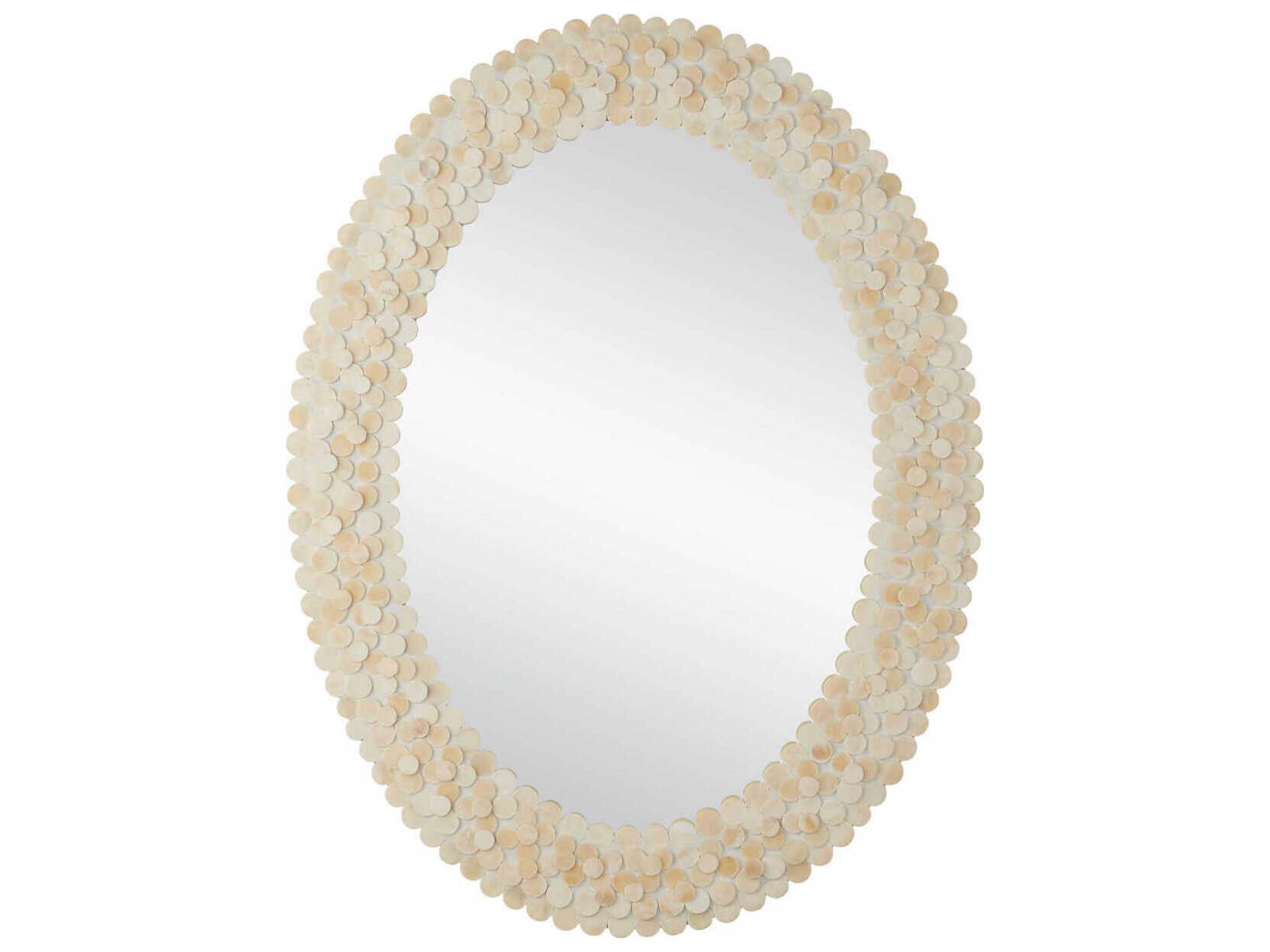 Currey & Company Merriam Natural Oval Wall Mirror