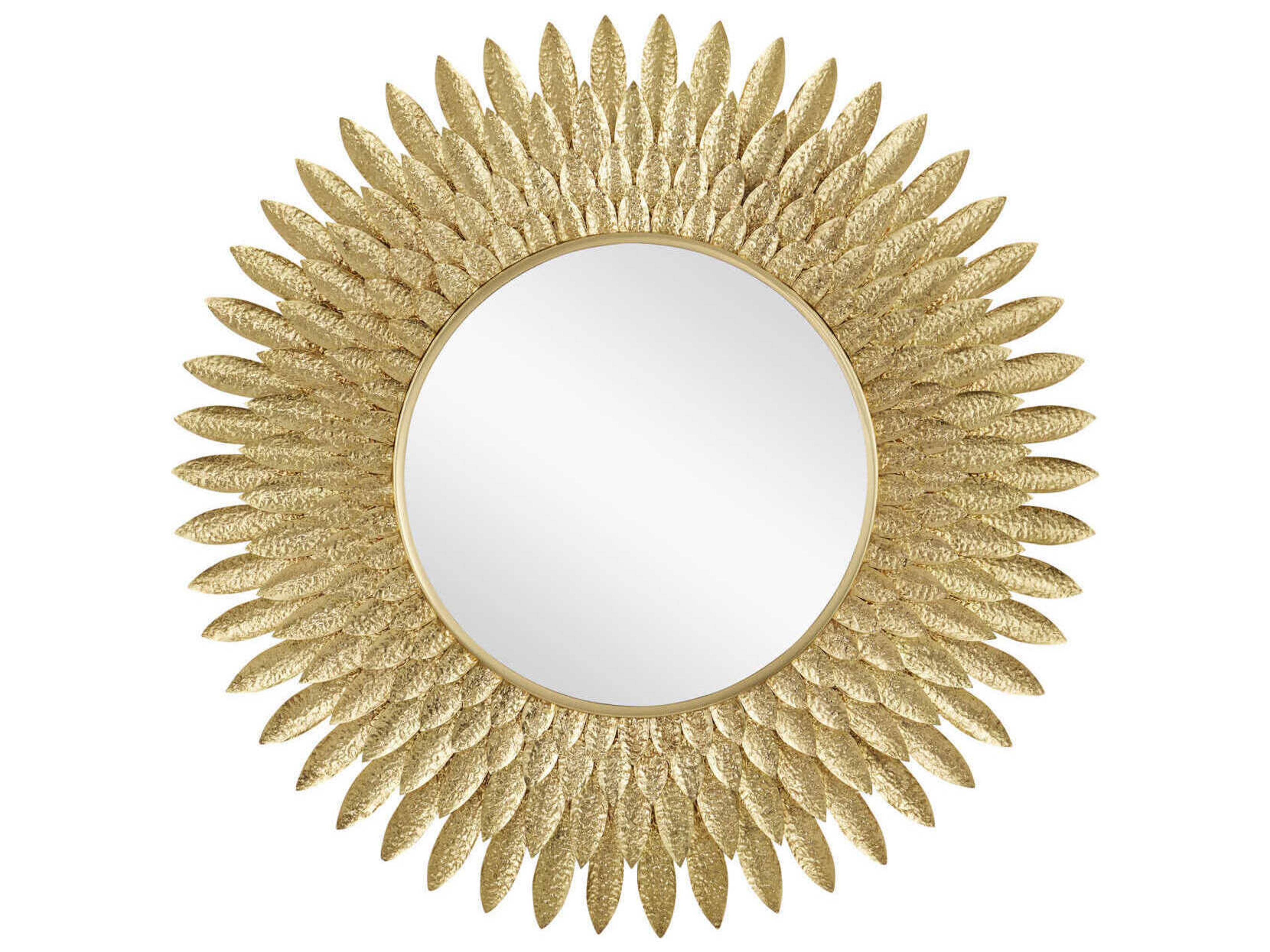 Currey & Company Plume Brass Sunburst Wall Mirror