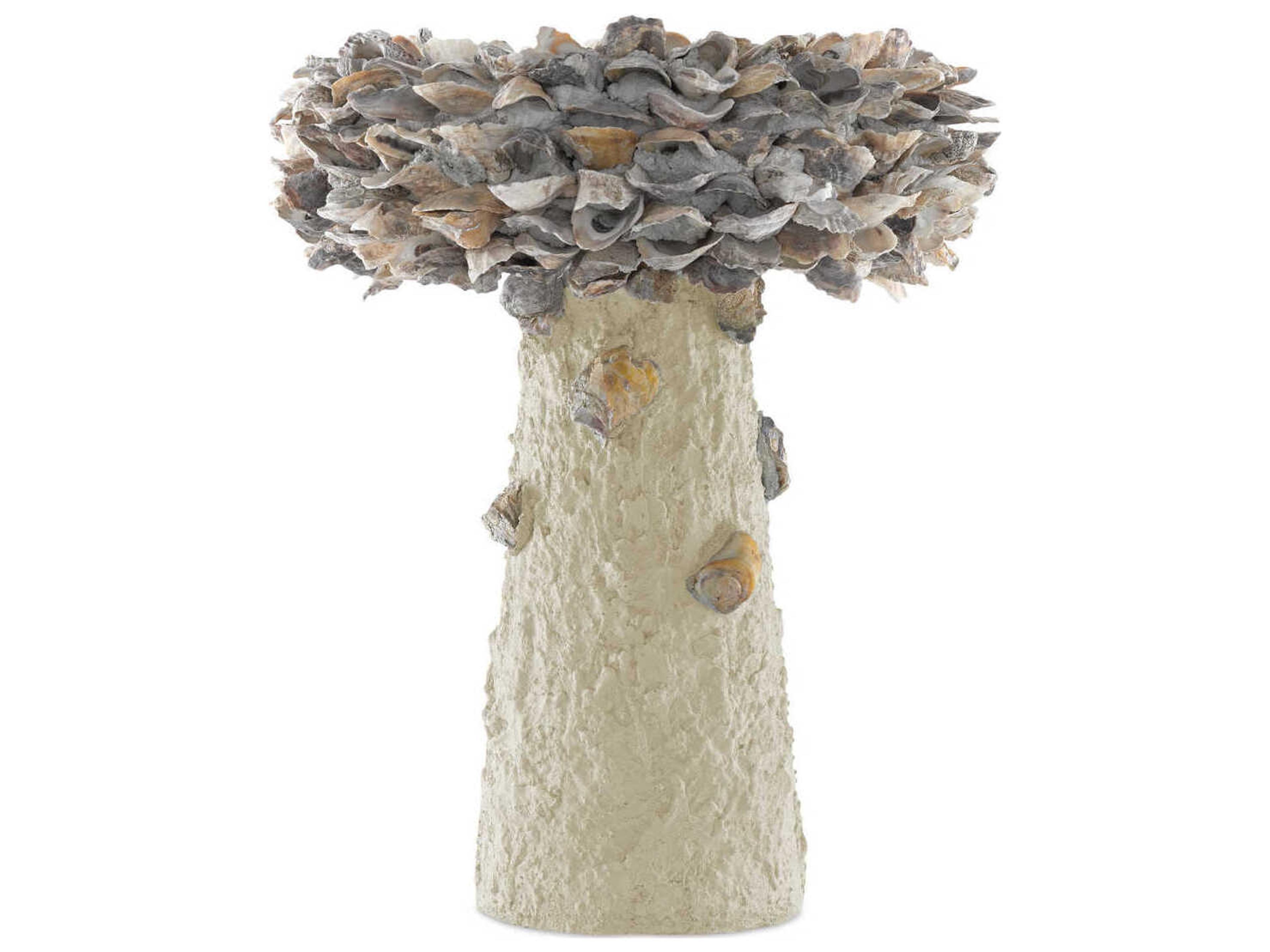 Currey & Company Oyster Shell Medium Bird Bath