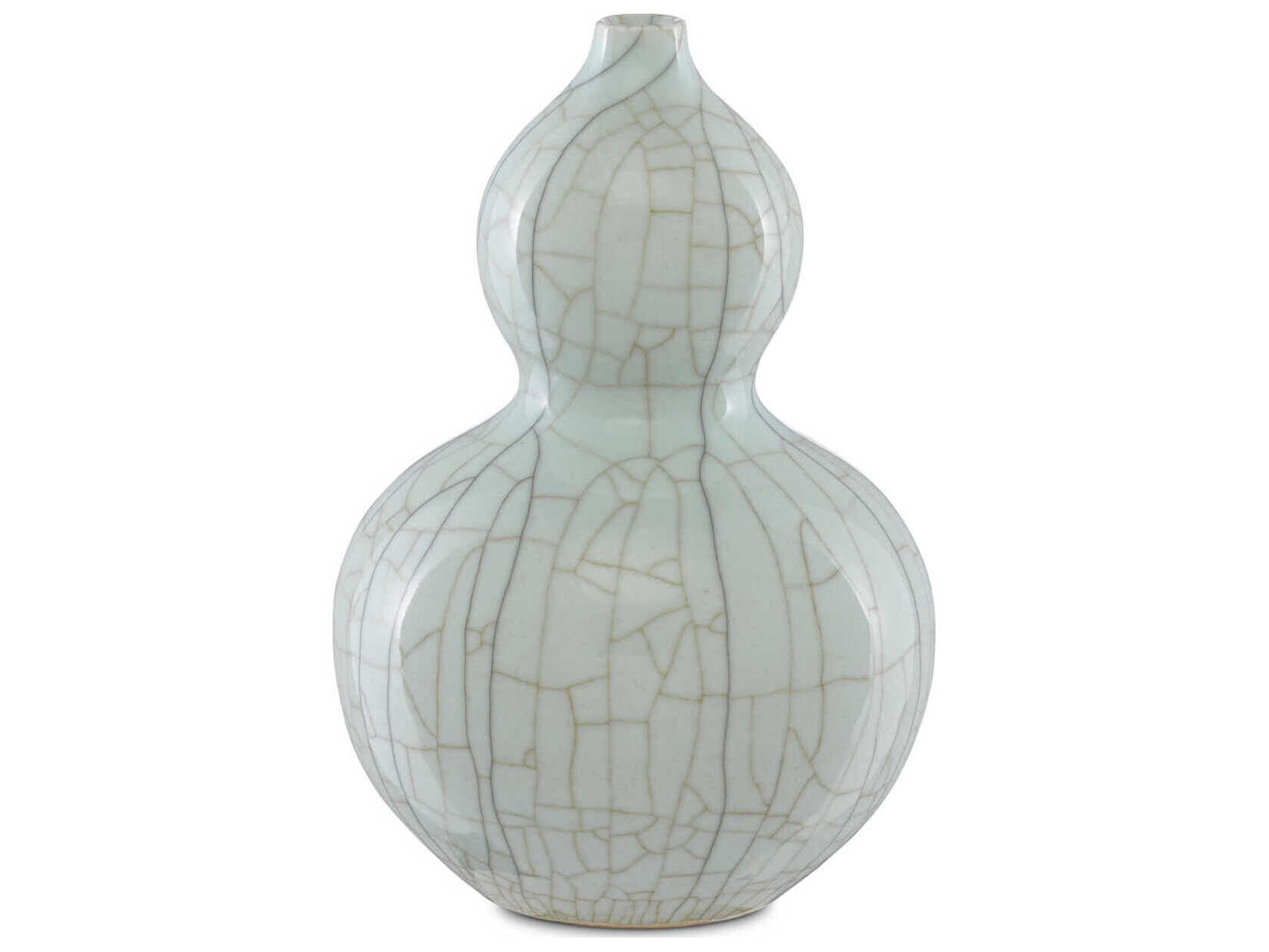 Currey & Company Celadon Crackle Maiping Double Gourd Vase