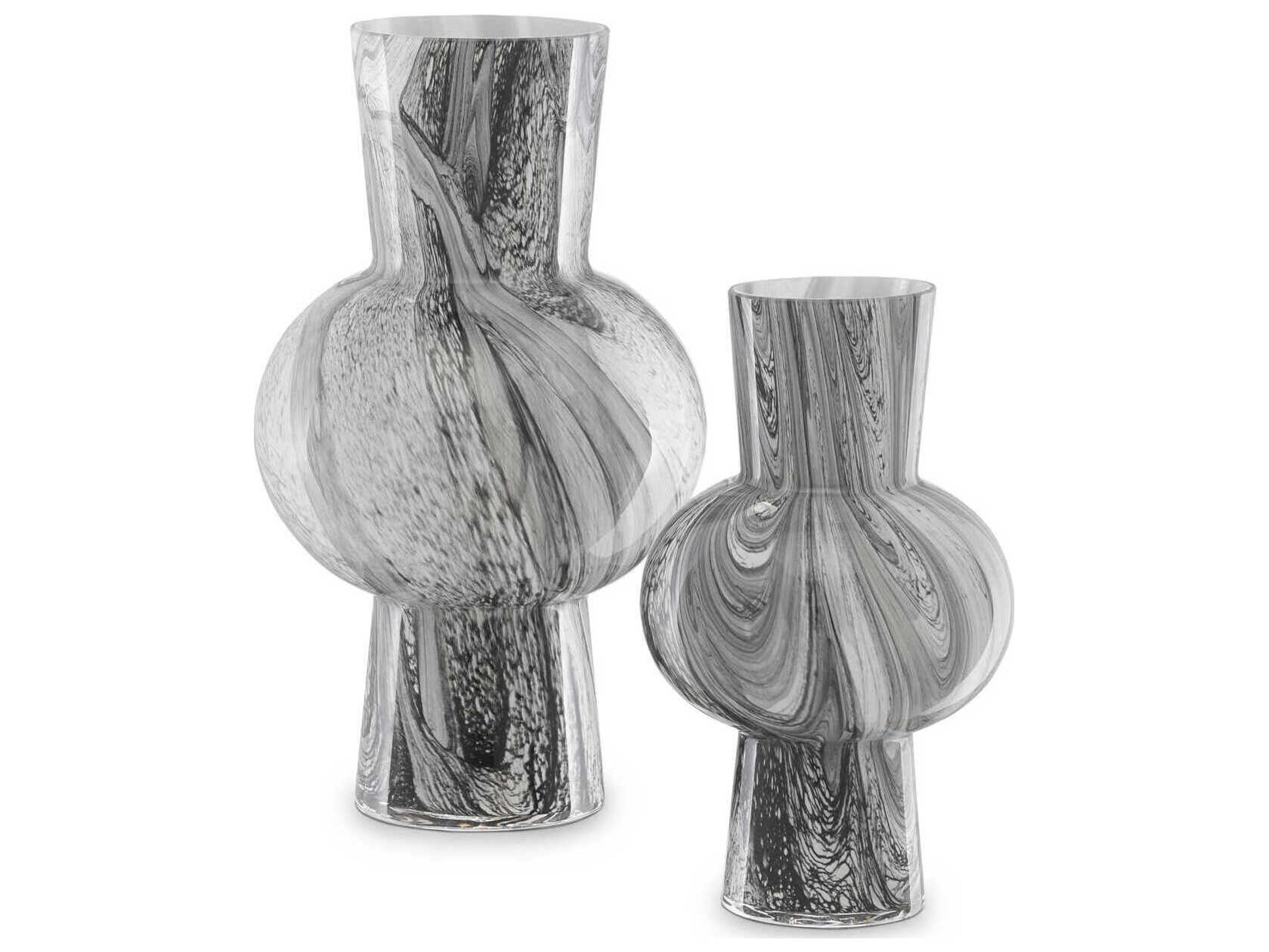 Currey & Company Stormy Sky Glass Vase Set of 2