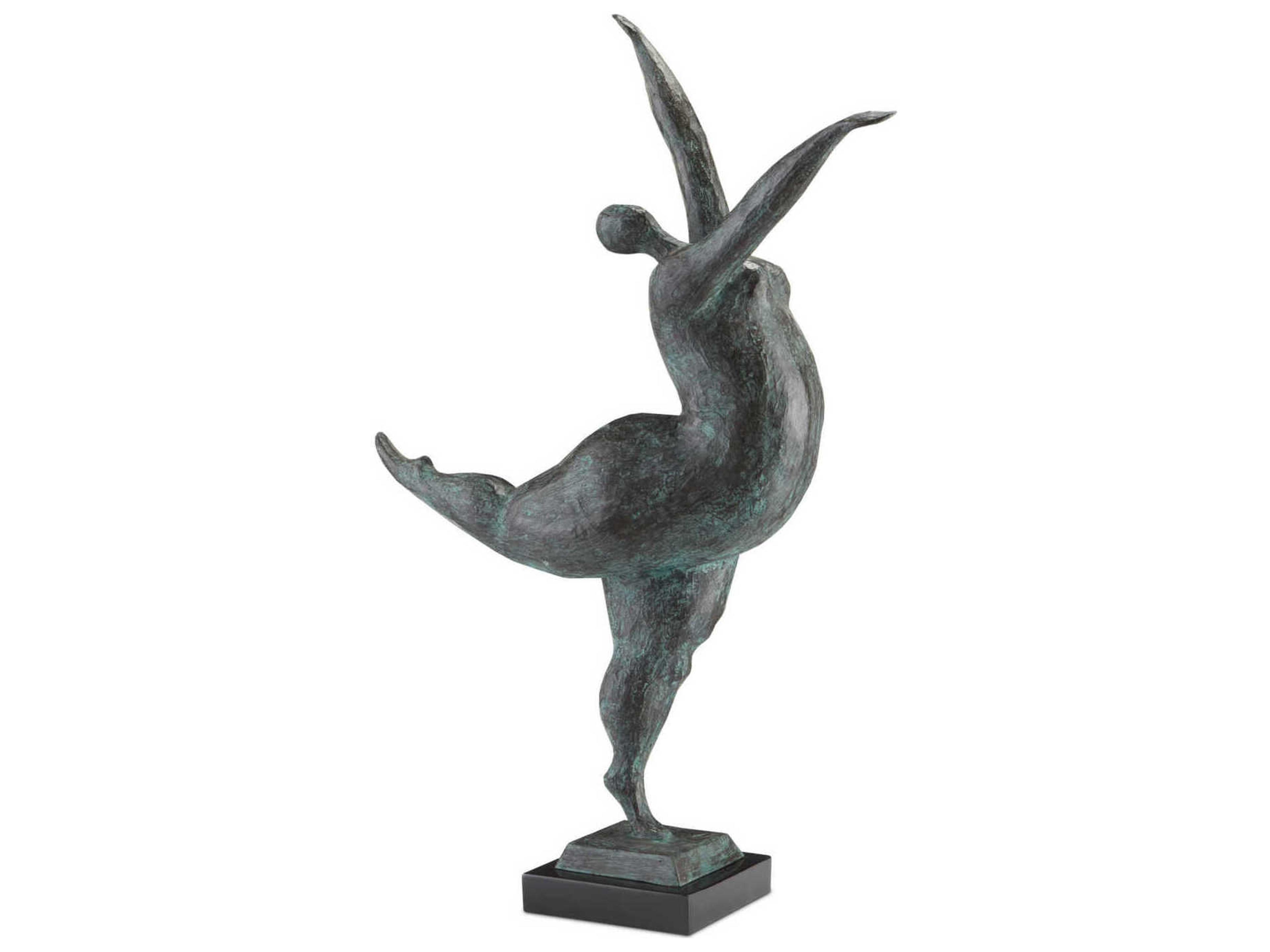 Currey & Company Green / Black Butterfly Ballerina Sculpture