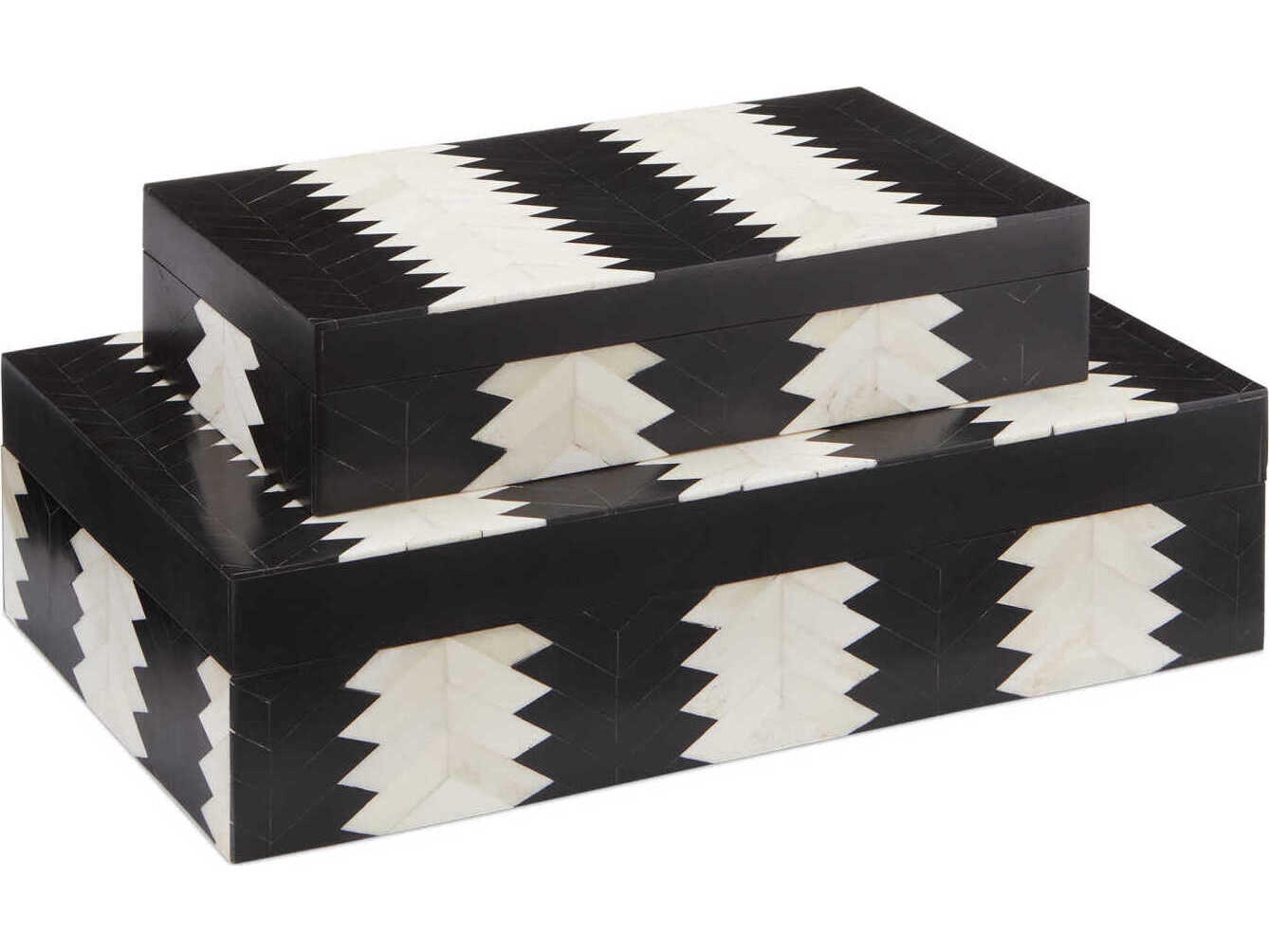 Currey & Company Arrow Black / White / Natural Box Set of 2