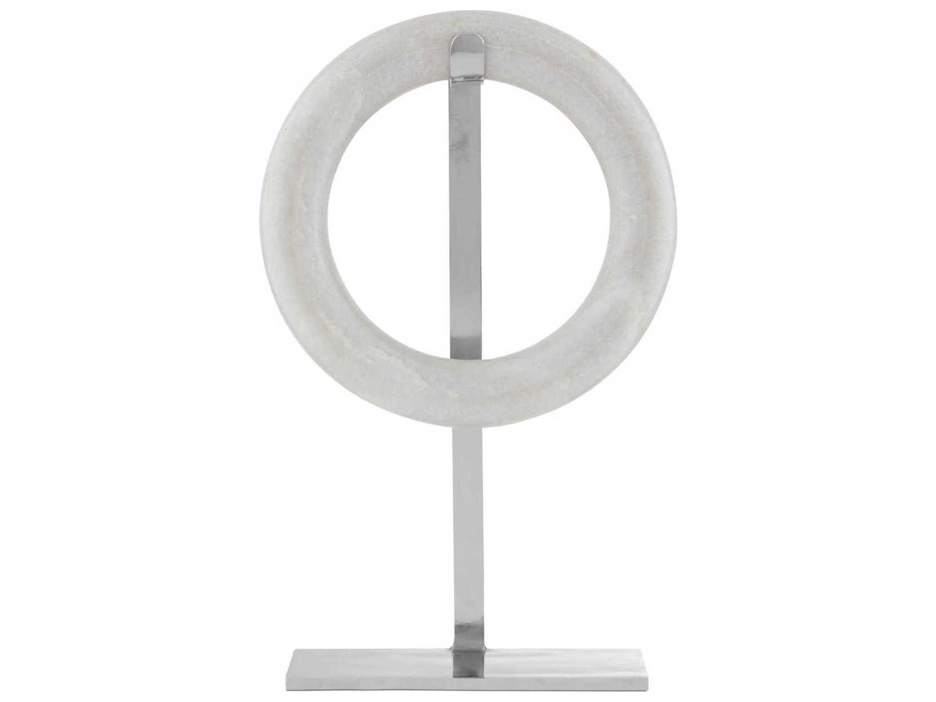 Currey & Company Nickel / White Circle of Life Sculpture