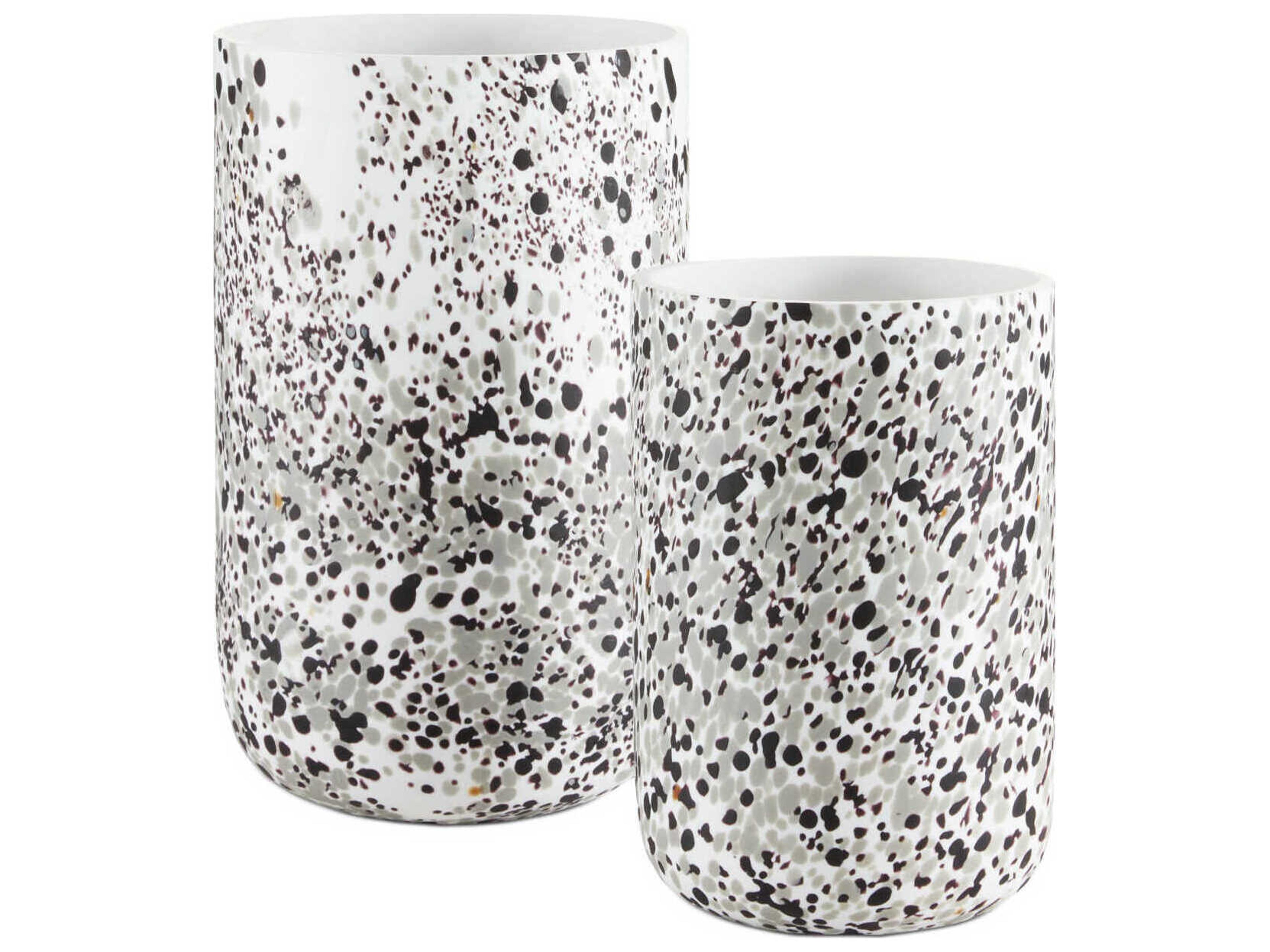 Currey & Company Pari White Confetti Vase Set of 2