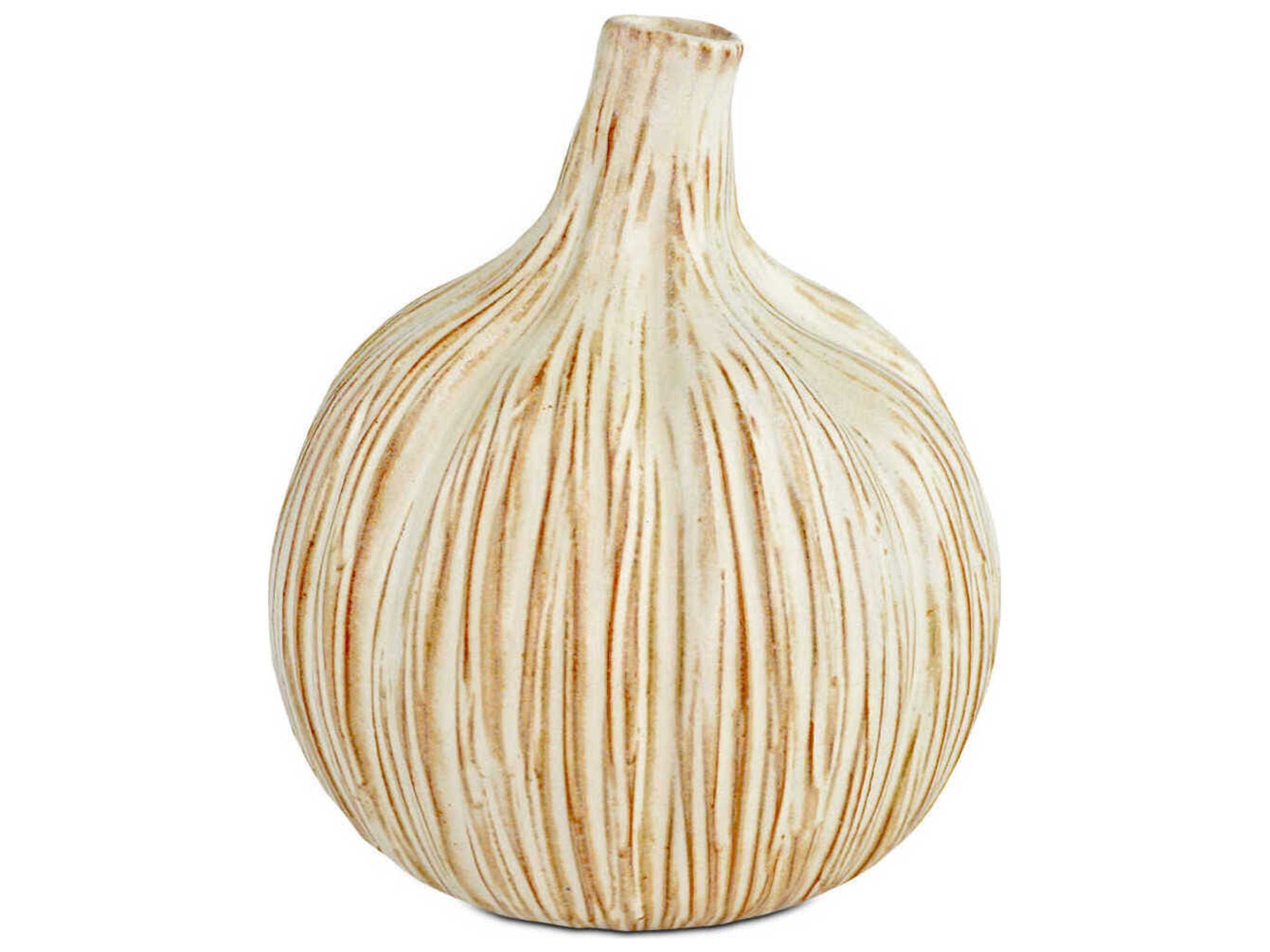 Currey & Company Milky White 7" High Garlic Bulb Sculpture