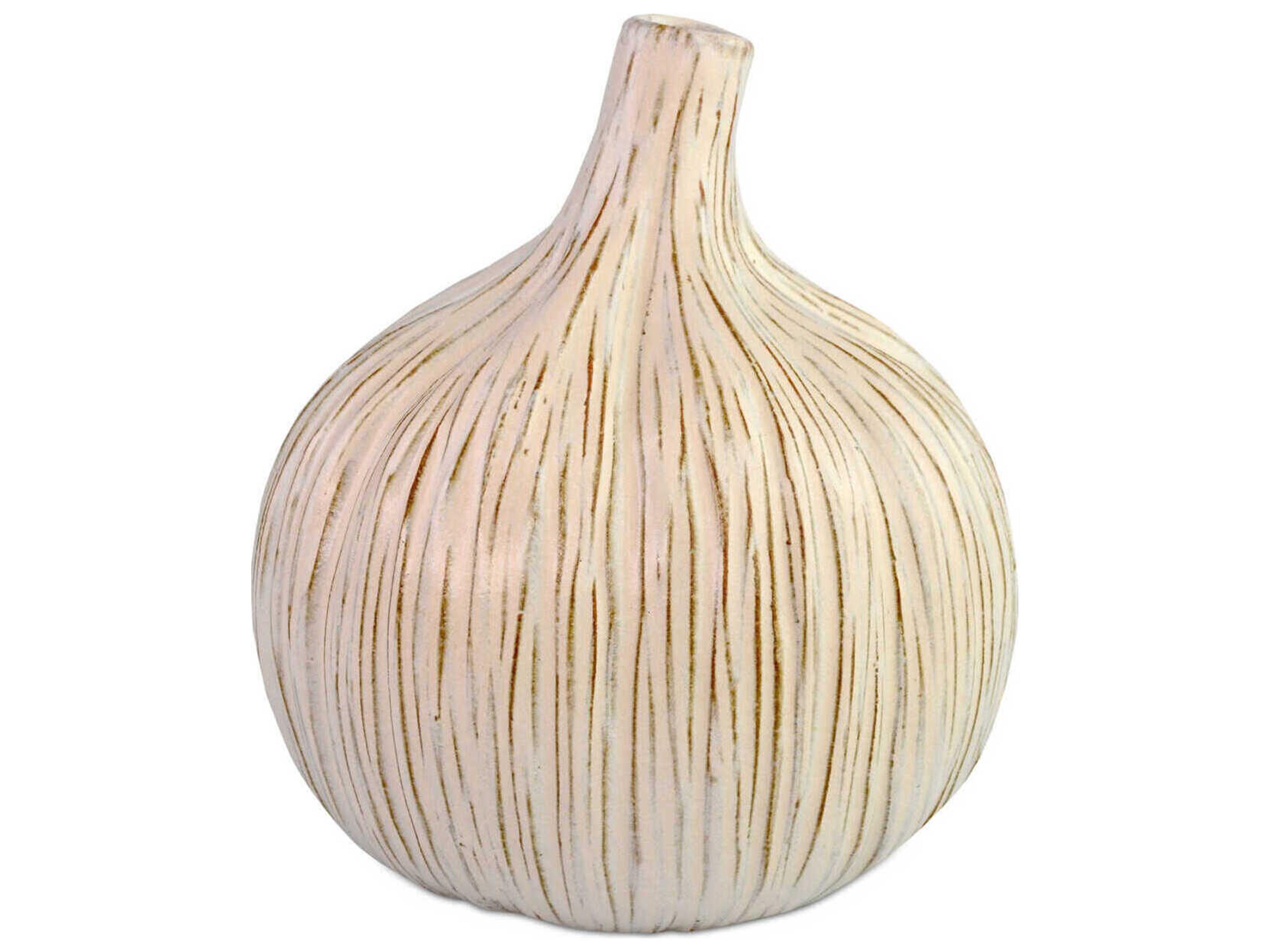 Currey & Company Milky White 8" High Garlic Bulb Sculpture
