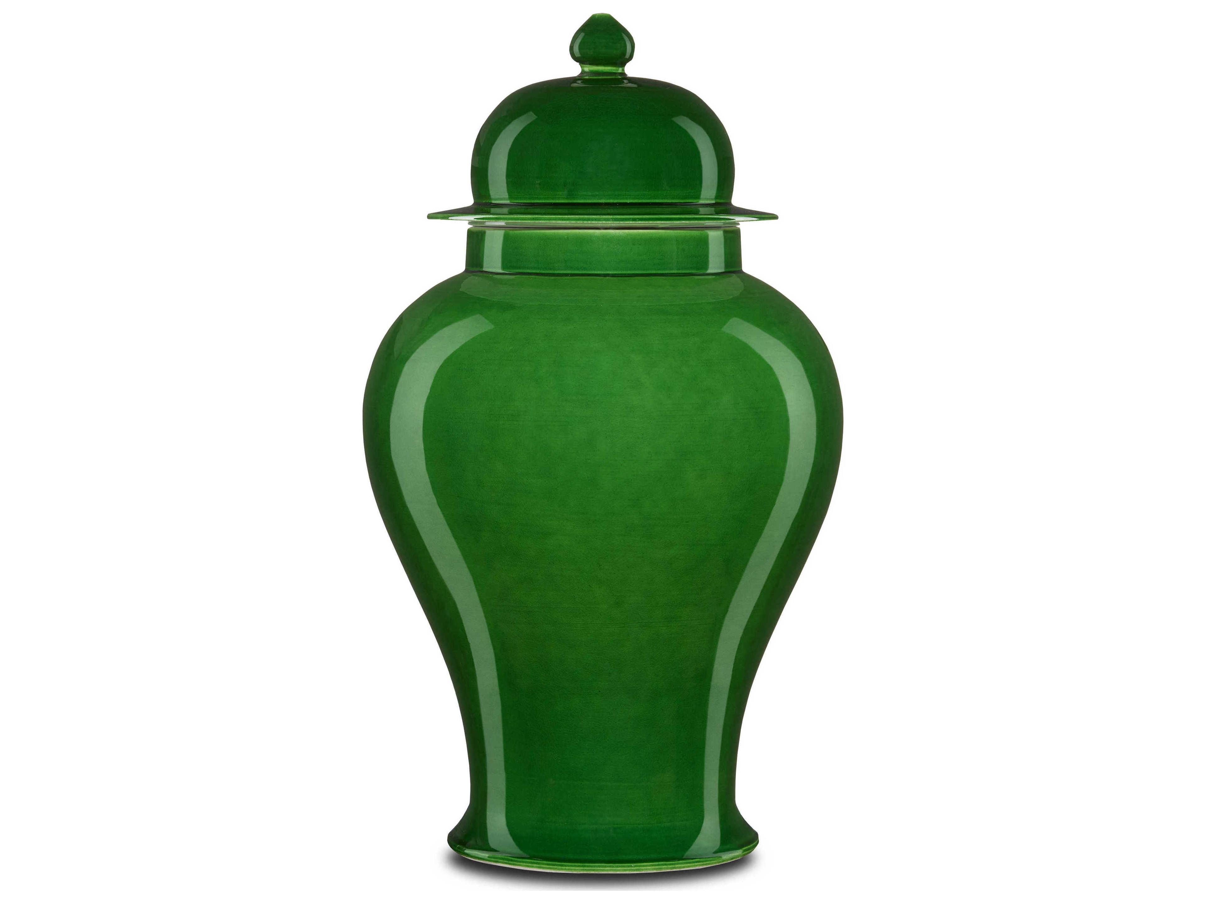 Currey & Company Imperial Green Temple Jar