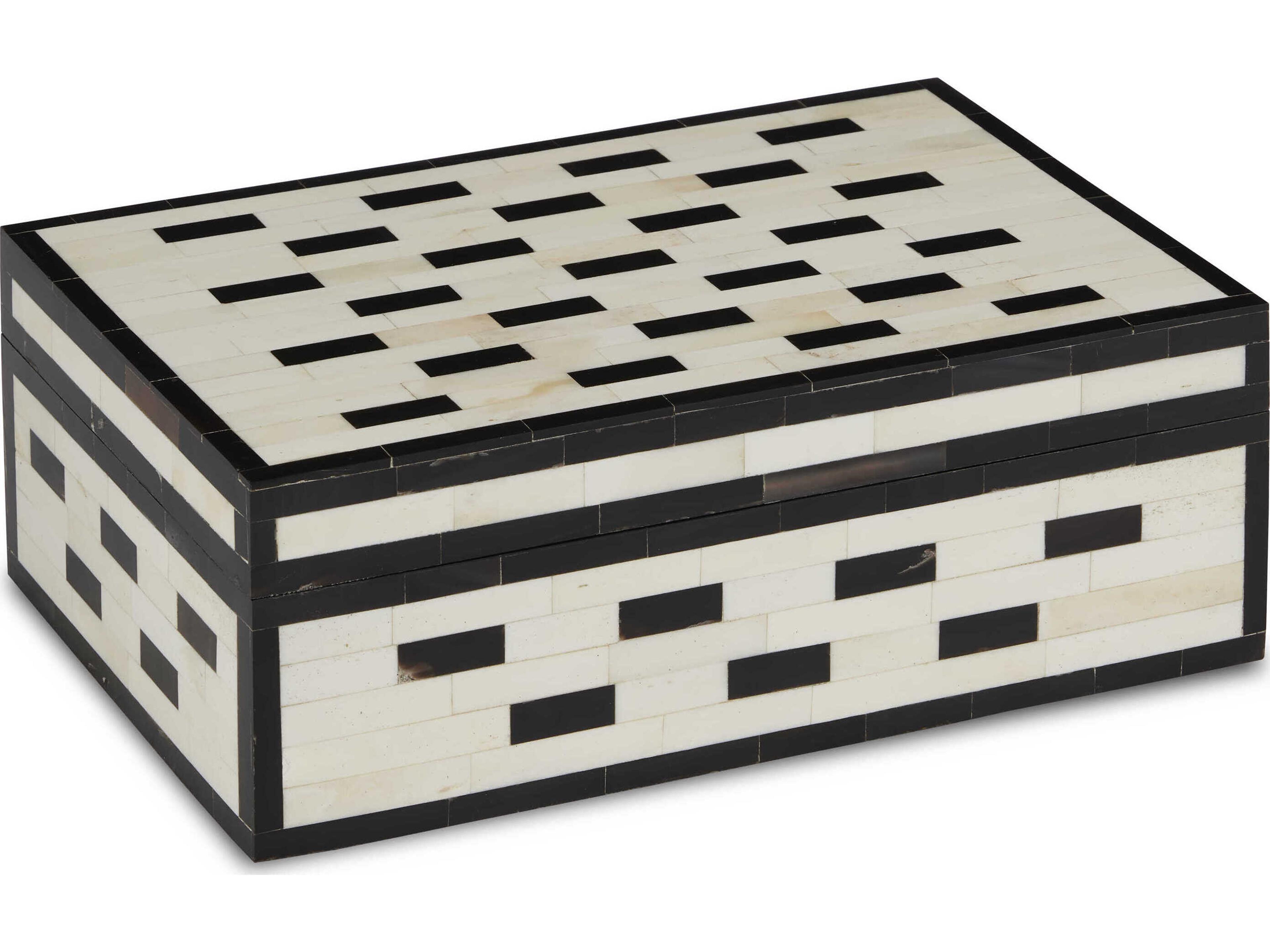 Currey & Company White / Black / Natural Carmine Box