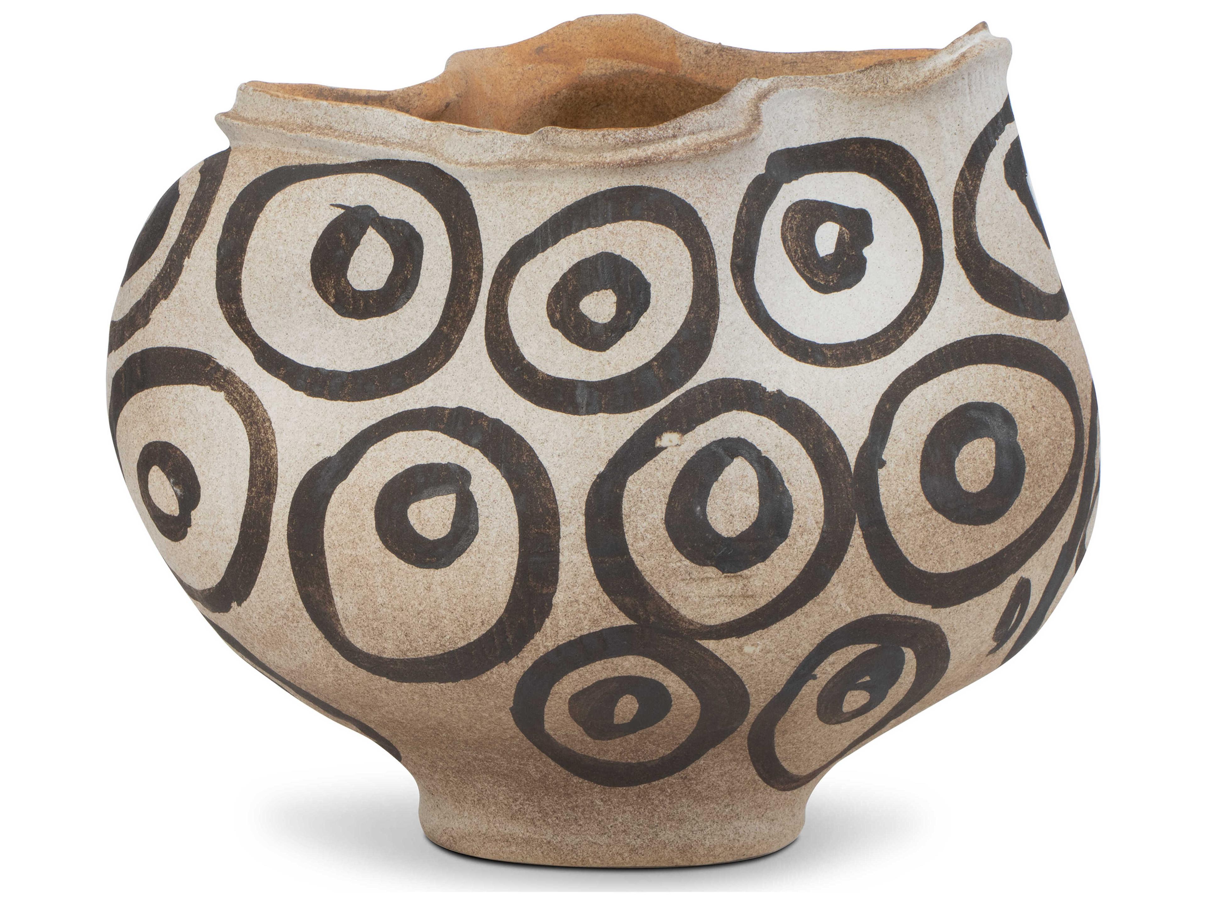 Han Dynasty Textured Brown / Light Earth Decorative Bowl