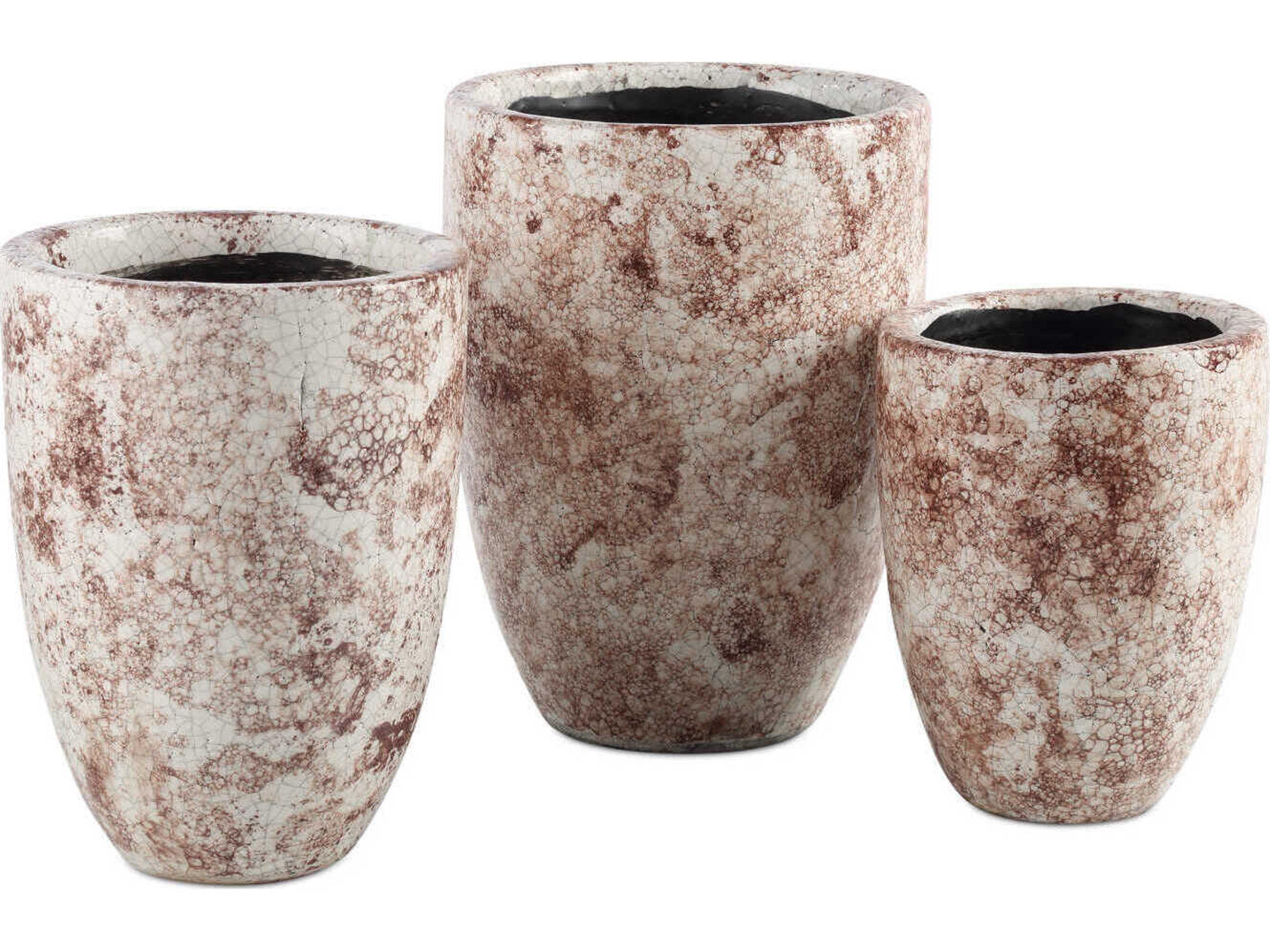 Currey & Company Brown / Off White Marne Vase Set of 3