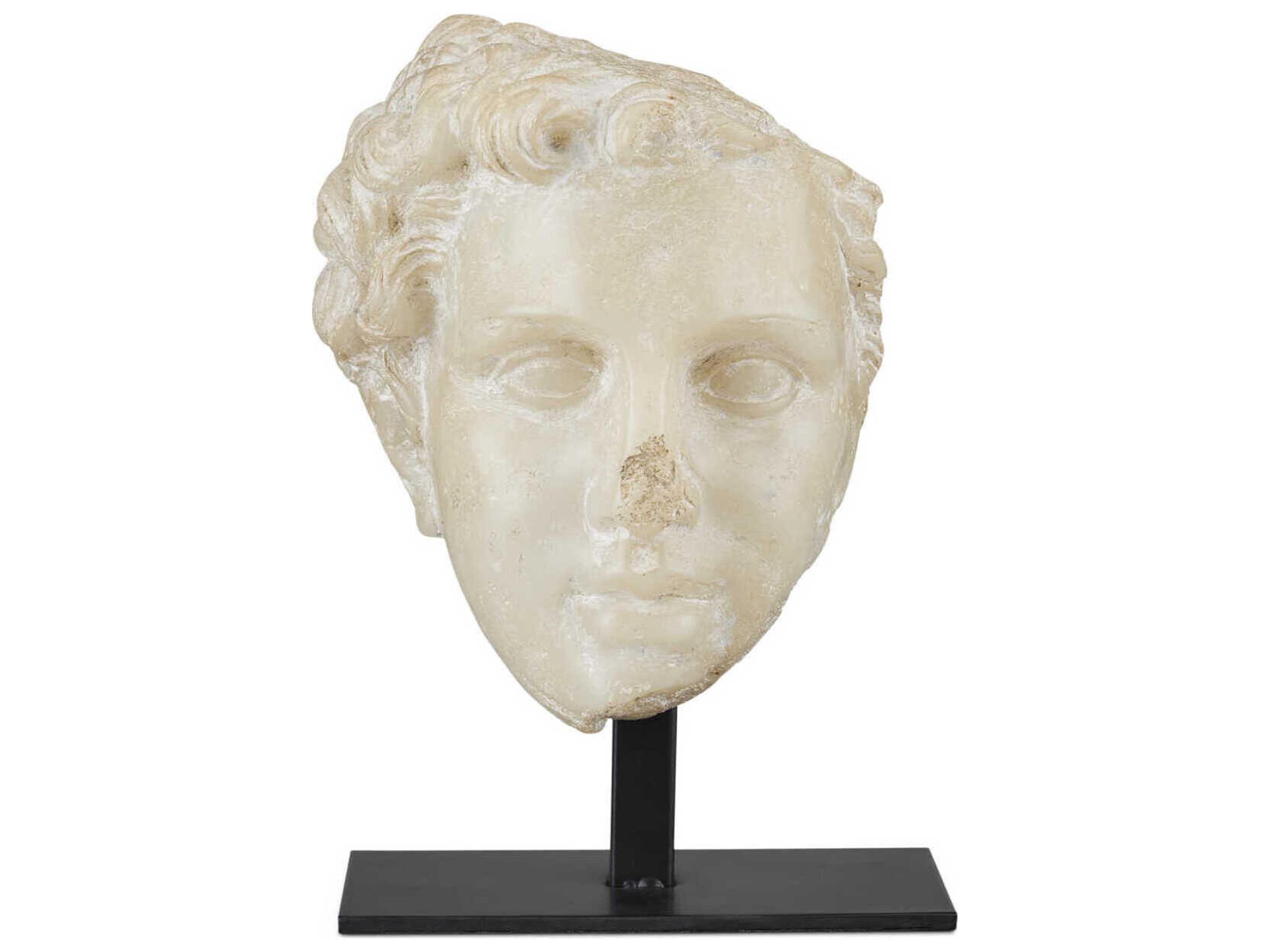 Currey & Company Aged Beige Greek Princess Head Fragment Sculpture