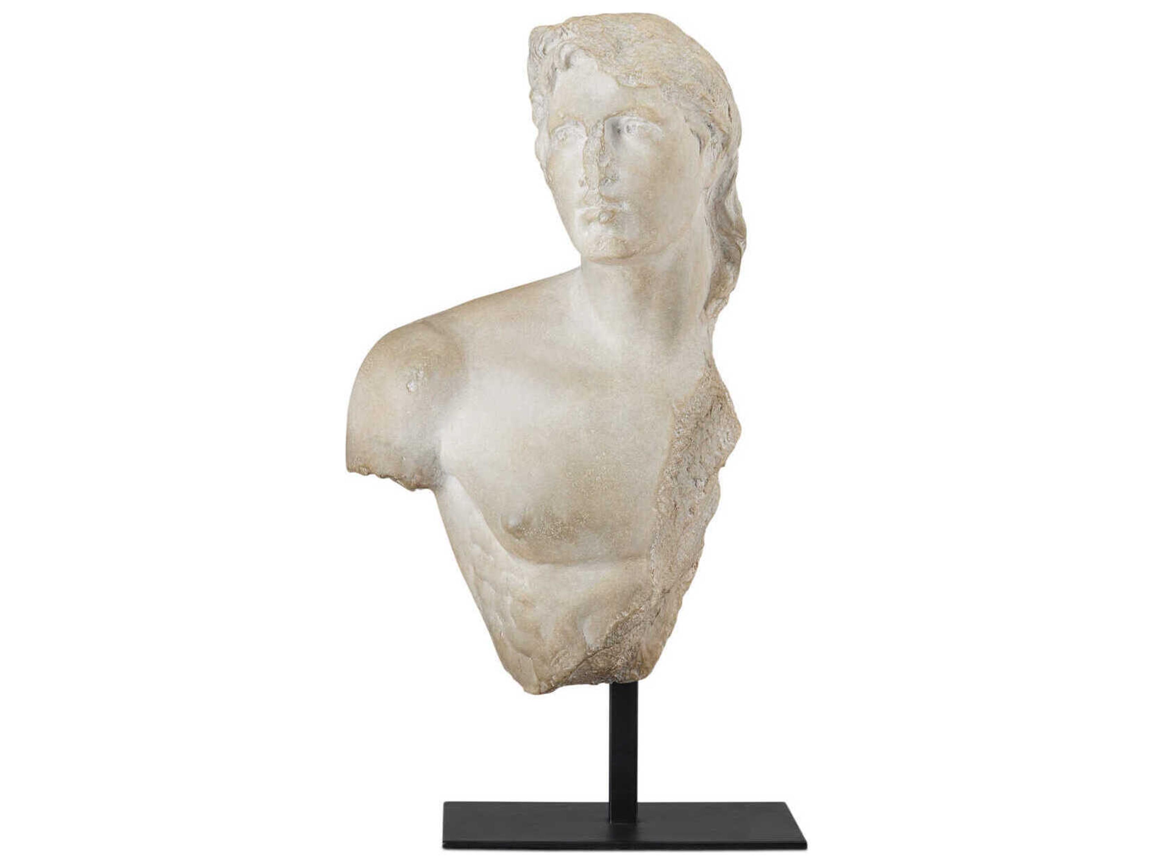 Currey & Company Aged Beige Young Royal Greek Torso Sculpture