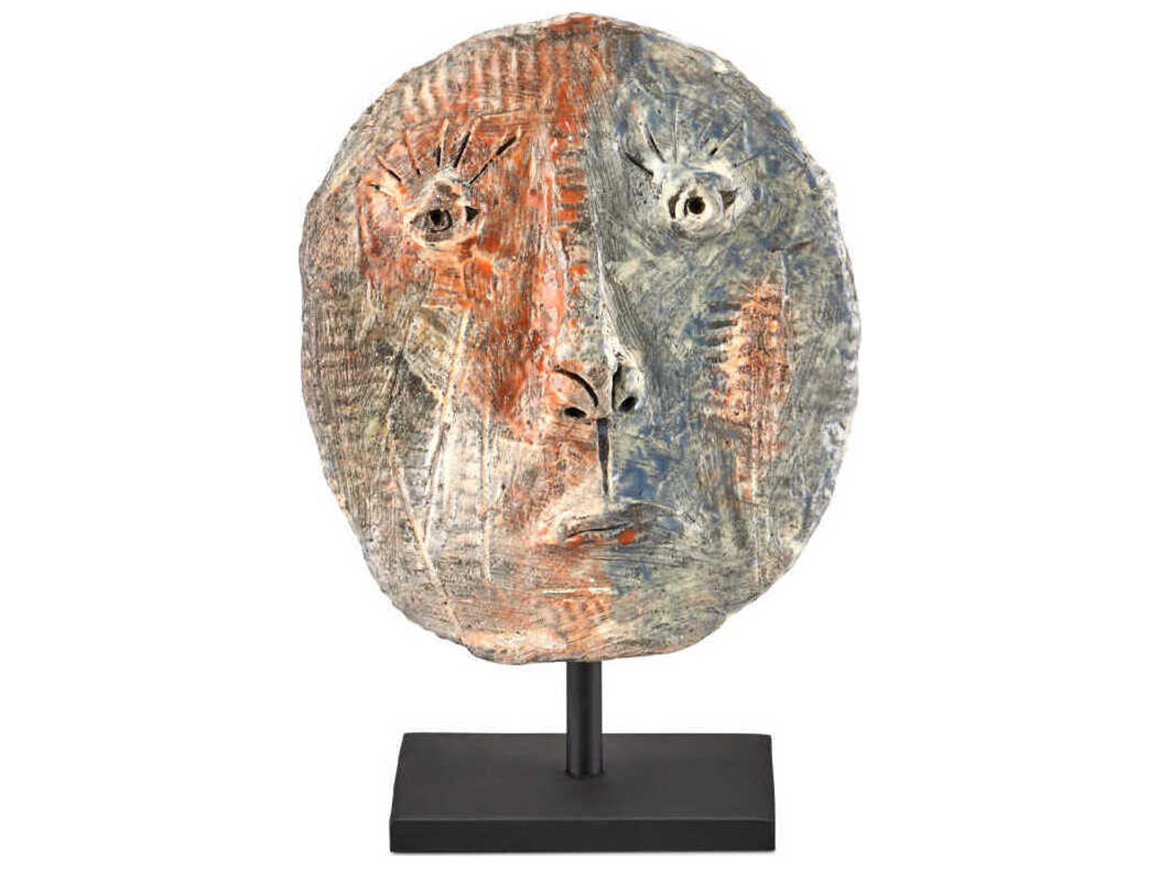 Currey & Company Artisan Face Disc Sculpture