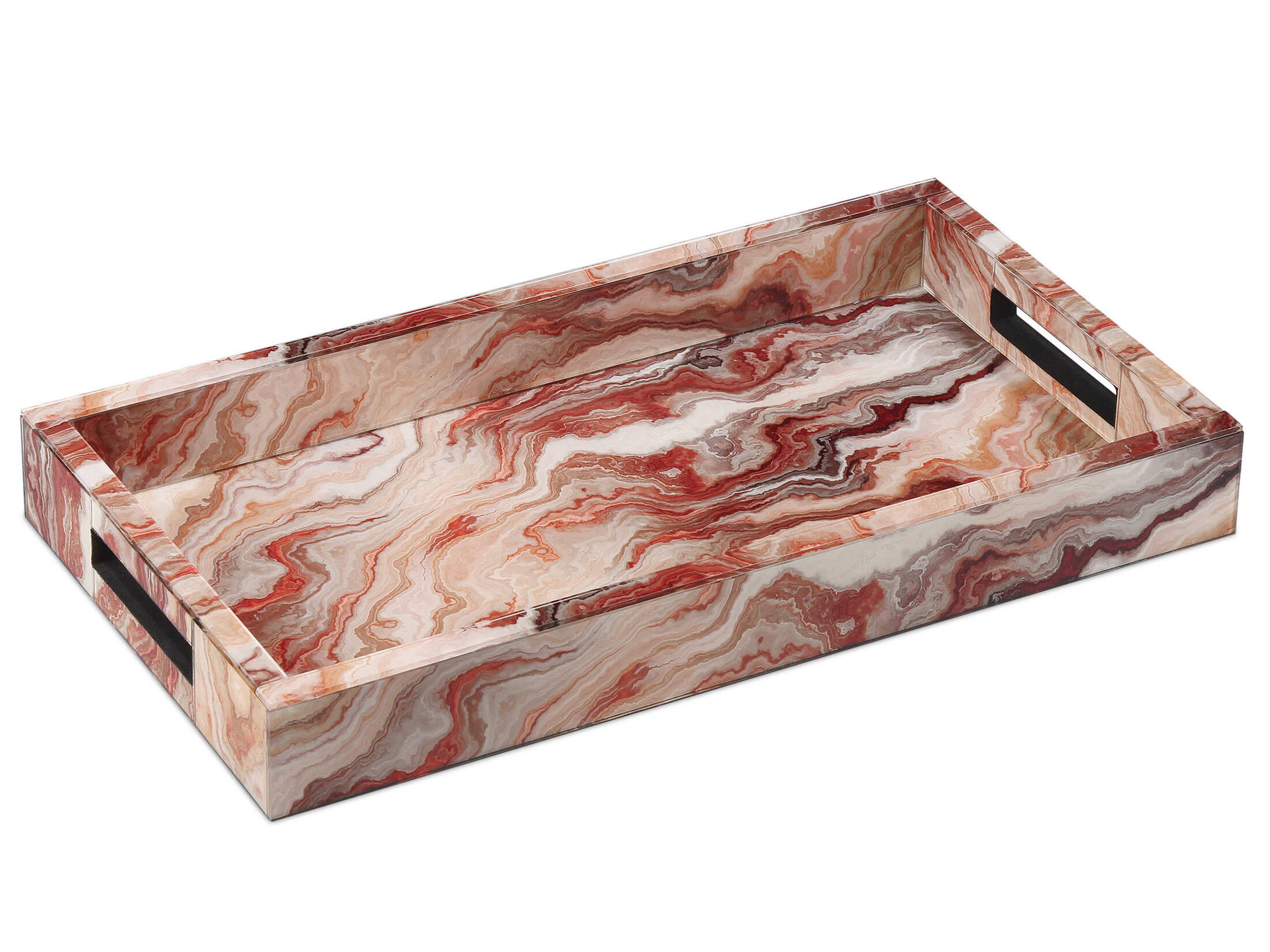 Currey & Company Red Swirl Interstellar Tray