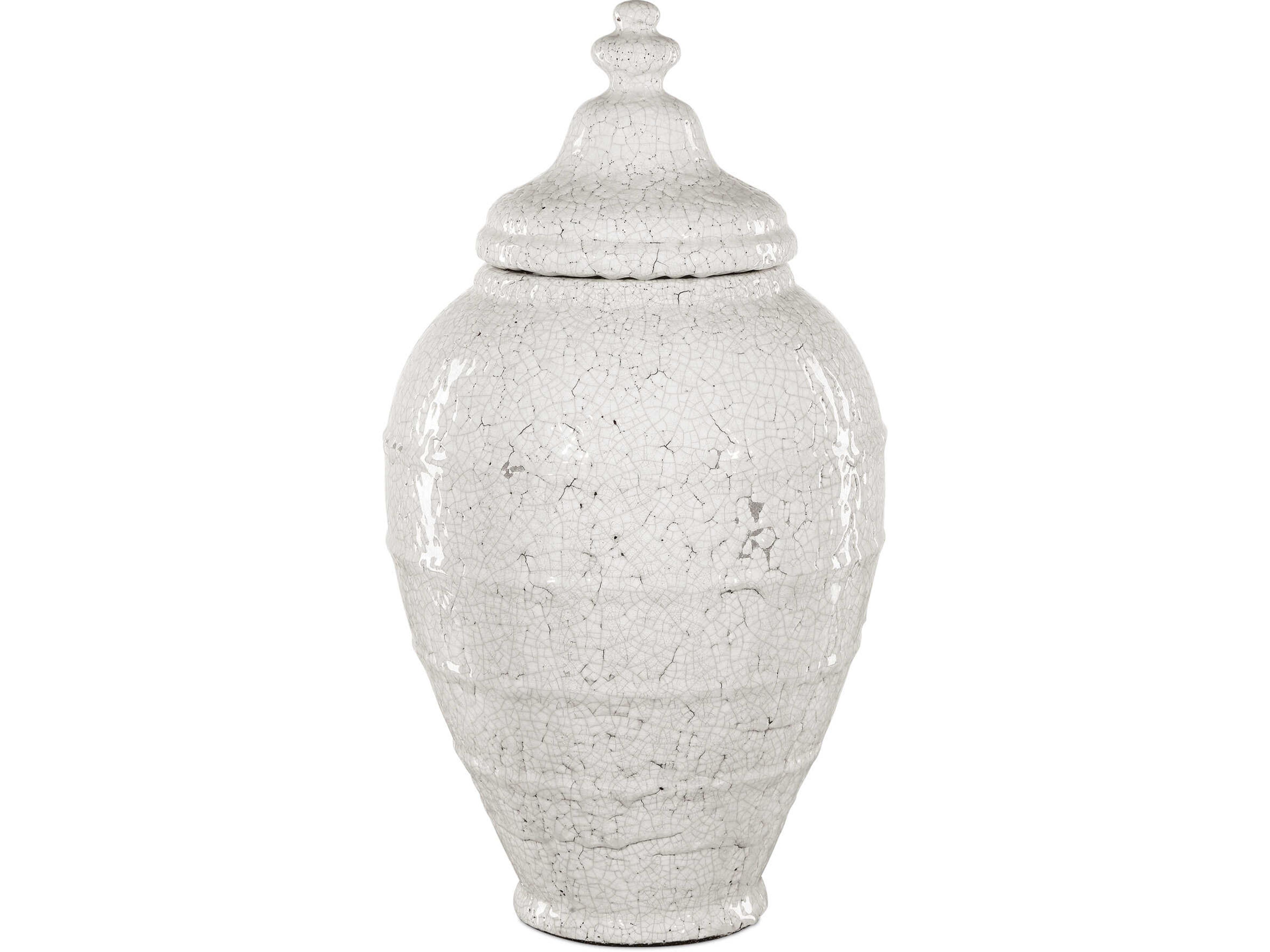 Currey & Company Virginal Antique White Jar