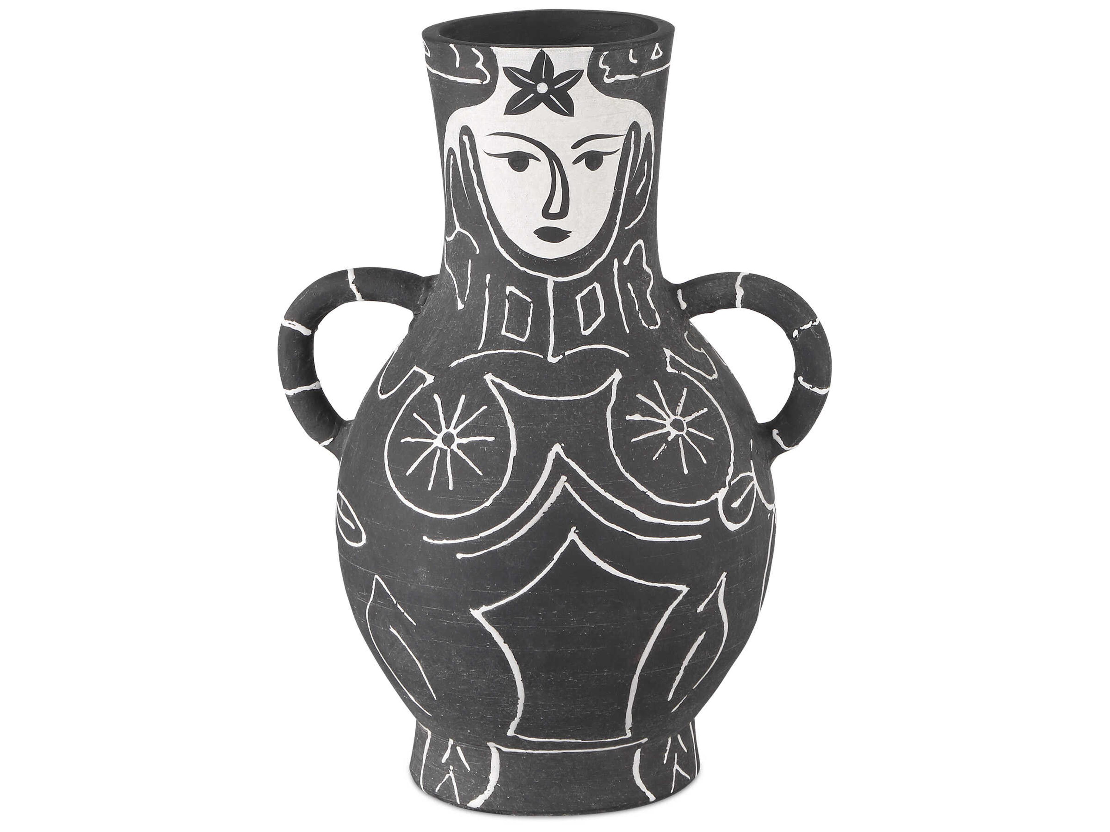Currey & Company Saint-Paul-de-Vence Black White Vase