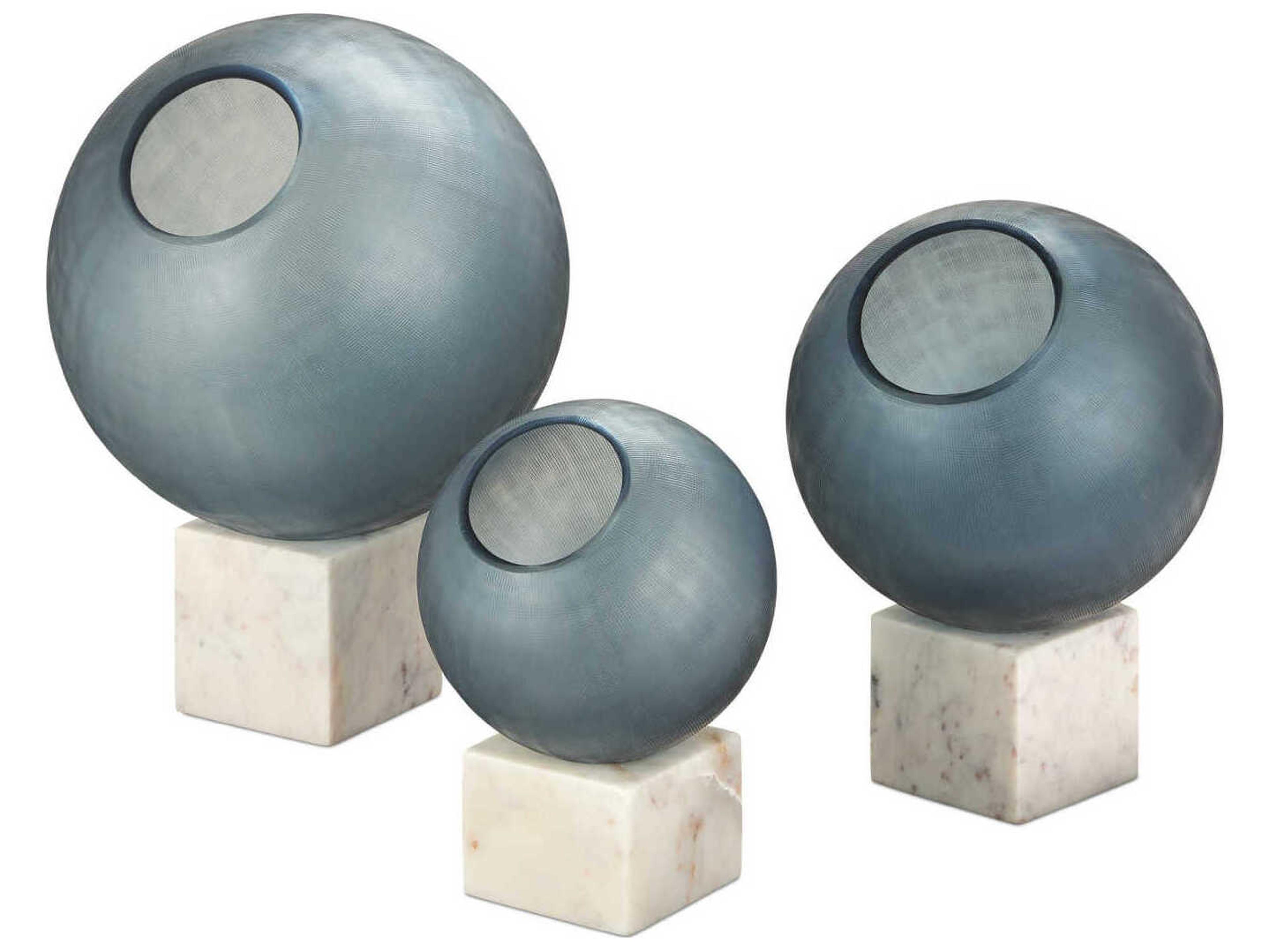 Currey & Company Fresno Blue Orb Set of 3