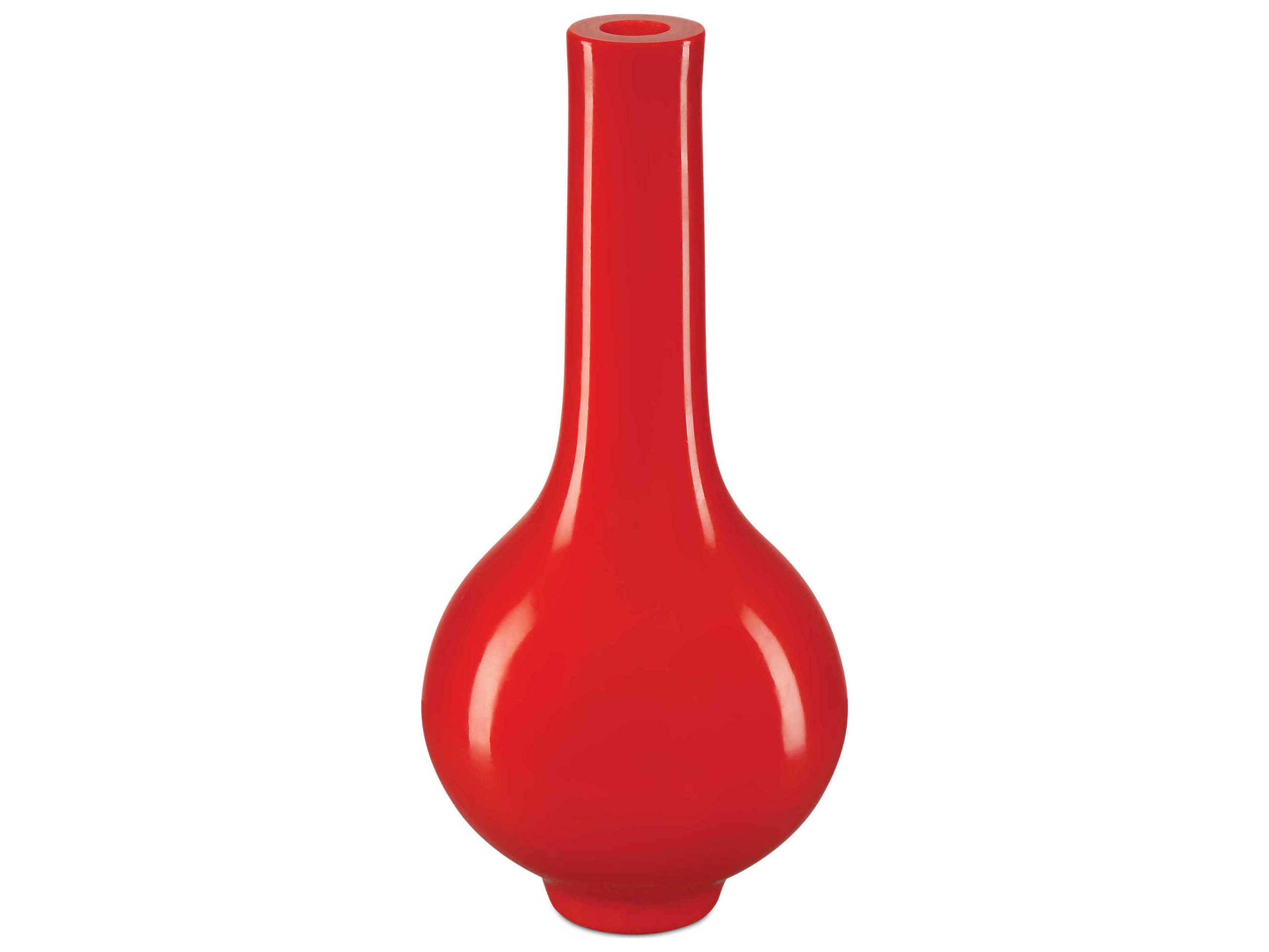 Currey & Company Bittersweet Coral Orange Peking Stem Vase