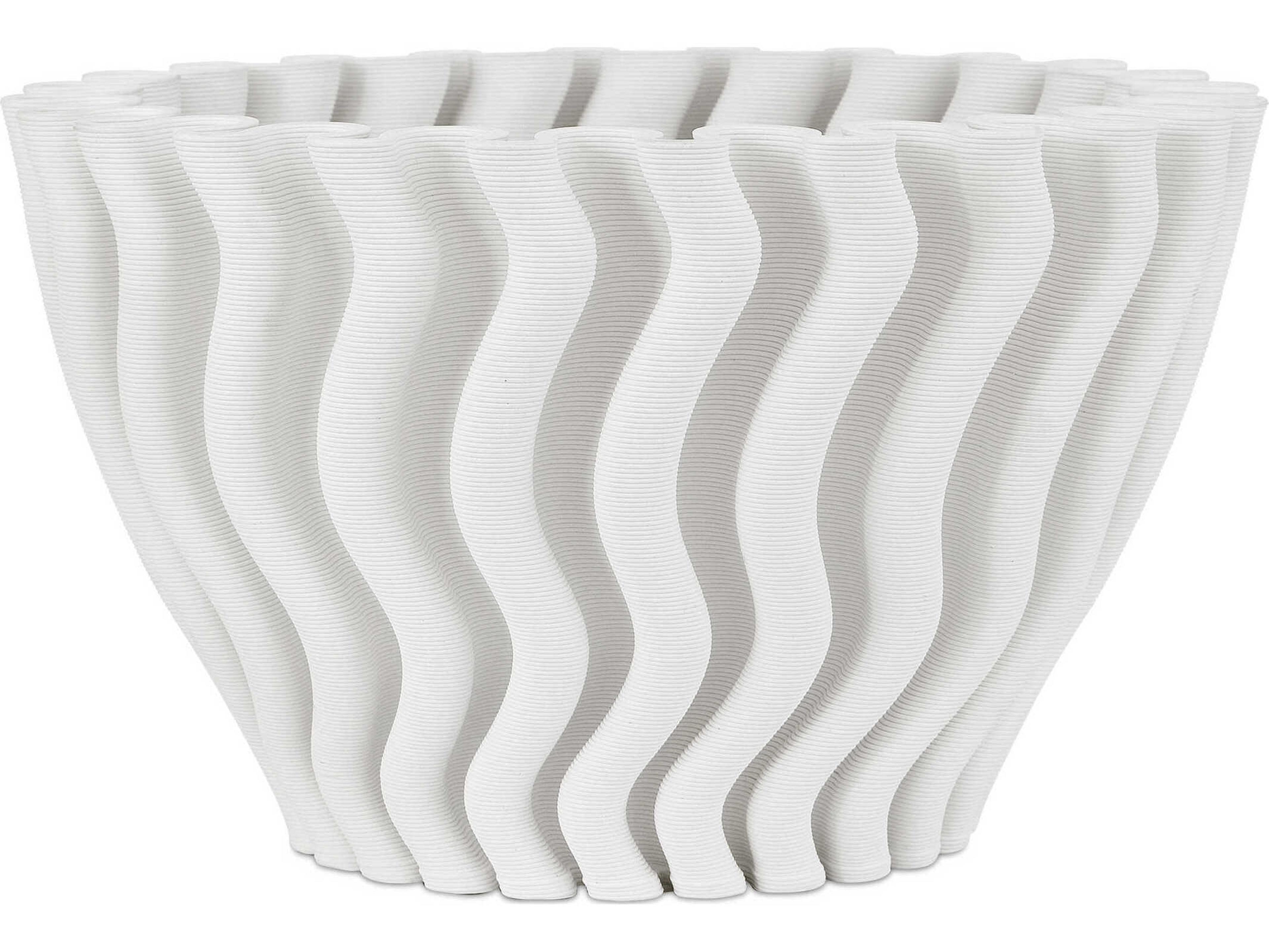 Ripple White Vase