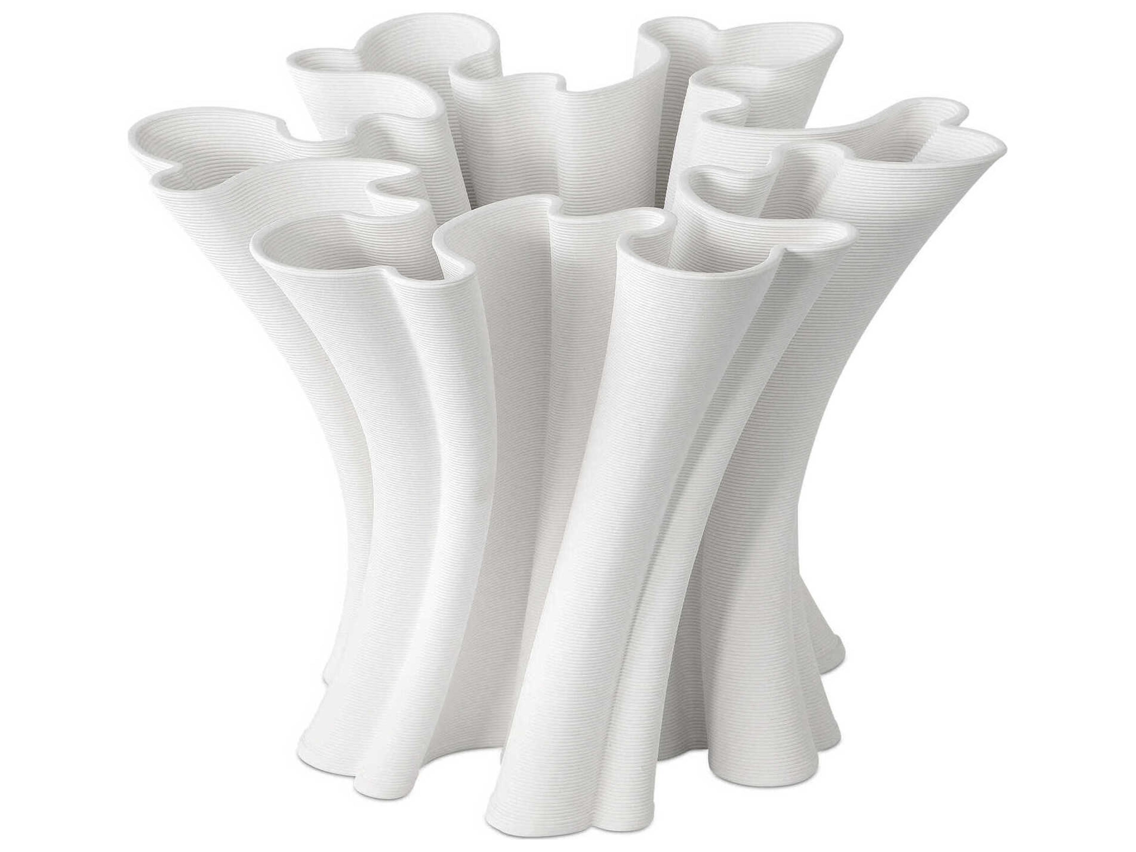 Godet Twist White Vase