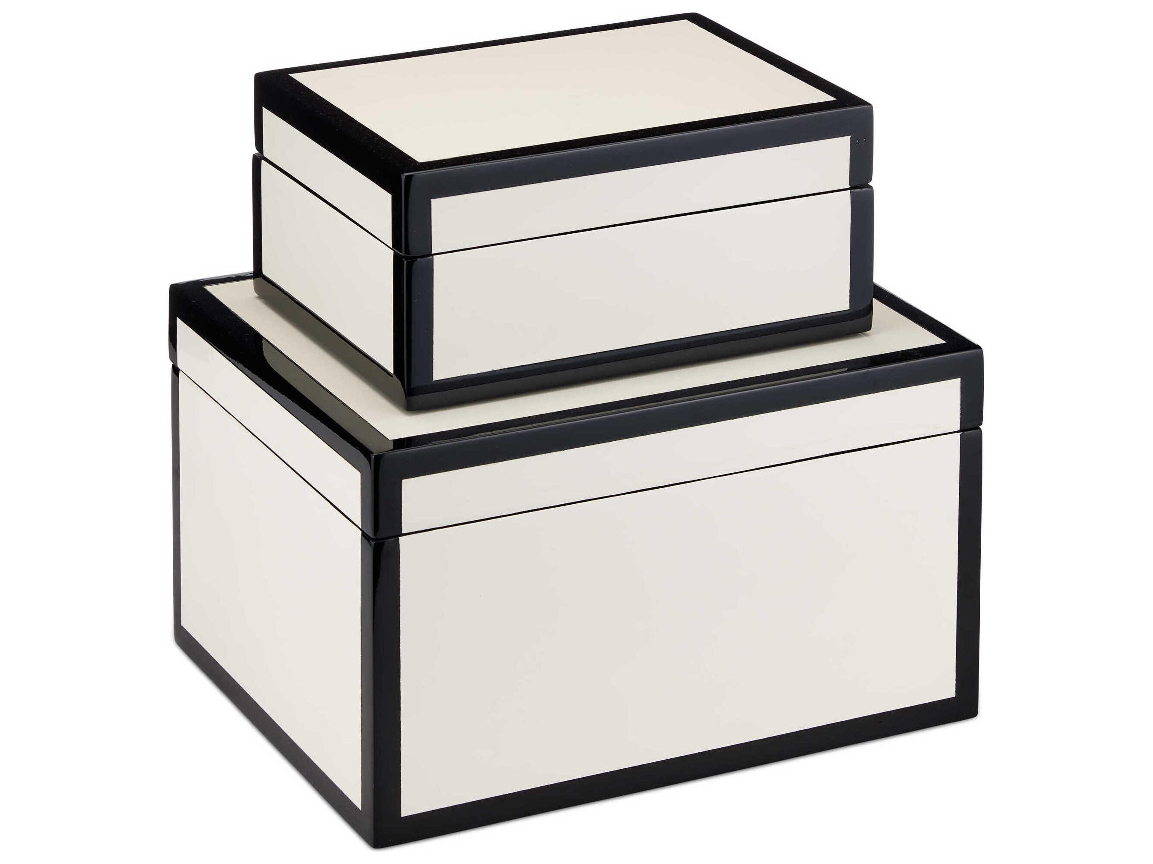 Currey & Company Ivory Lacquer Box (Set of 2)